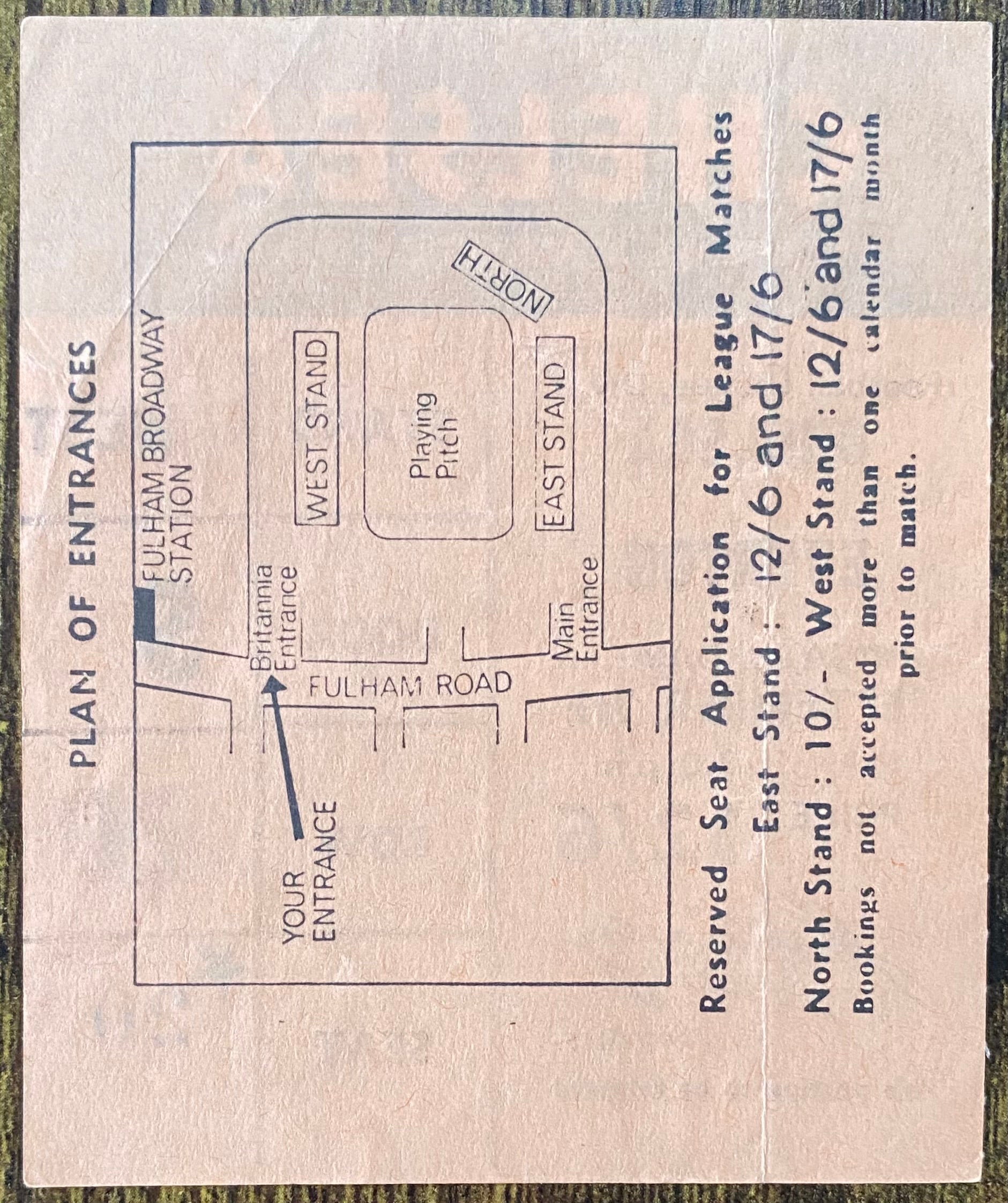 1968/69 ORIGINAL  DIVISION 1 TICKET CHELSEA V EVERTON