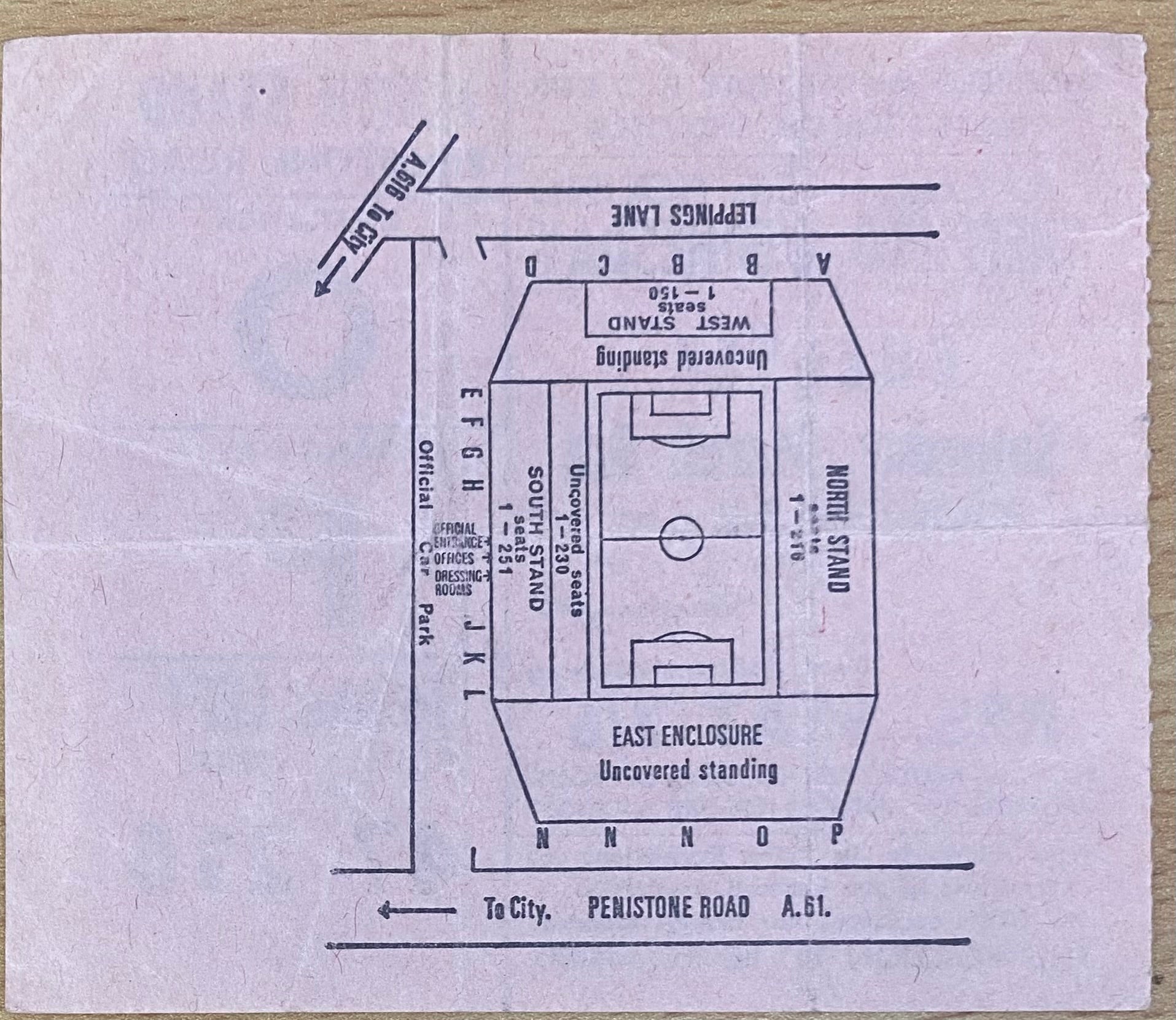1967/68 ORIGINAL FA CUP 5TH ROUND TICKET SHEFFIELD WEDNESDAY V CHELSEA