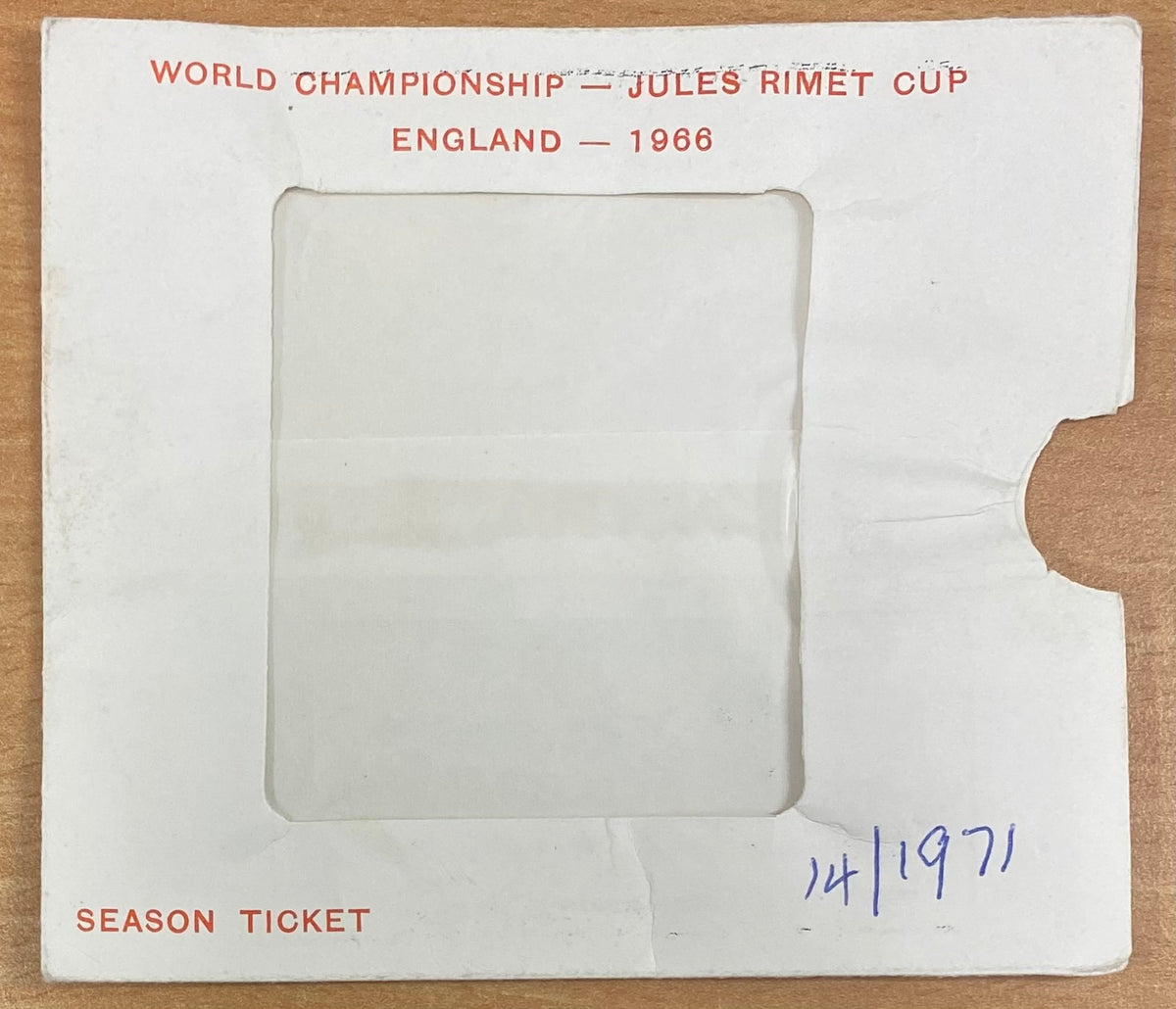 1966 WORLD CUP ORIGINAL OFFICIAL SEASON TICKET HOLDER WALLET