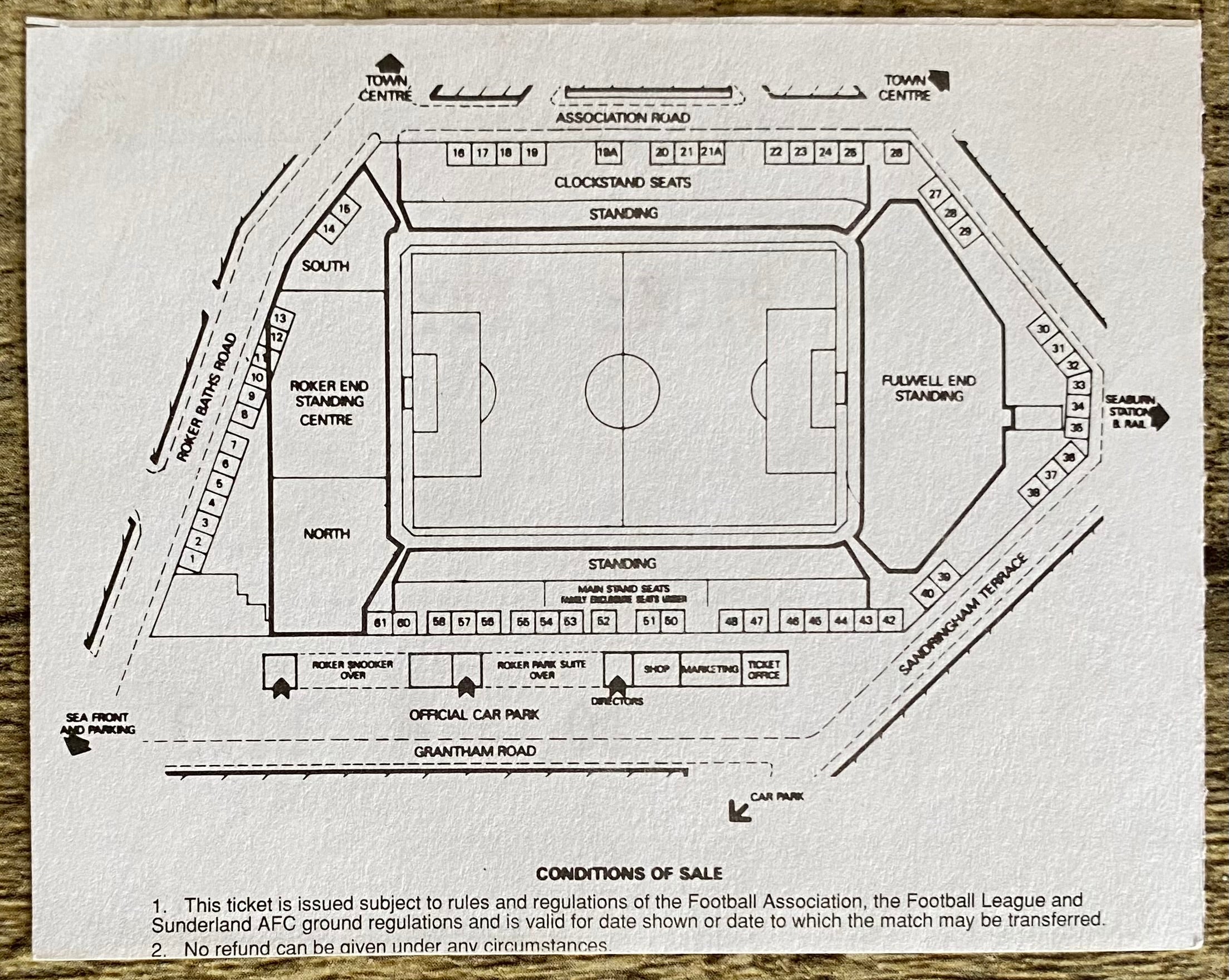 1995/96 ORIGINAL DIVISION ONE TICKET SUNDERLAND v STOKE CITY