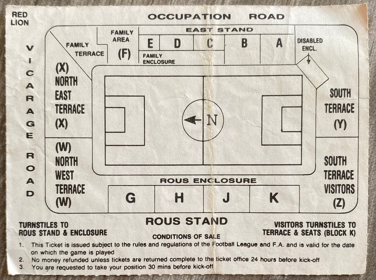 1992/93 ORIGINAL DIVISION 1 TICKET WATFORD V CHARLTON ATHLETIC