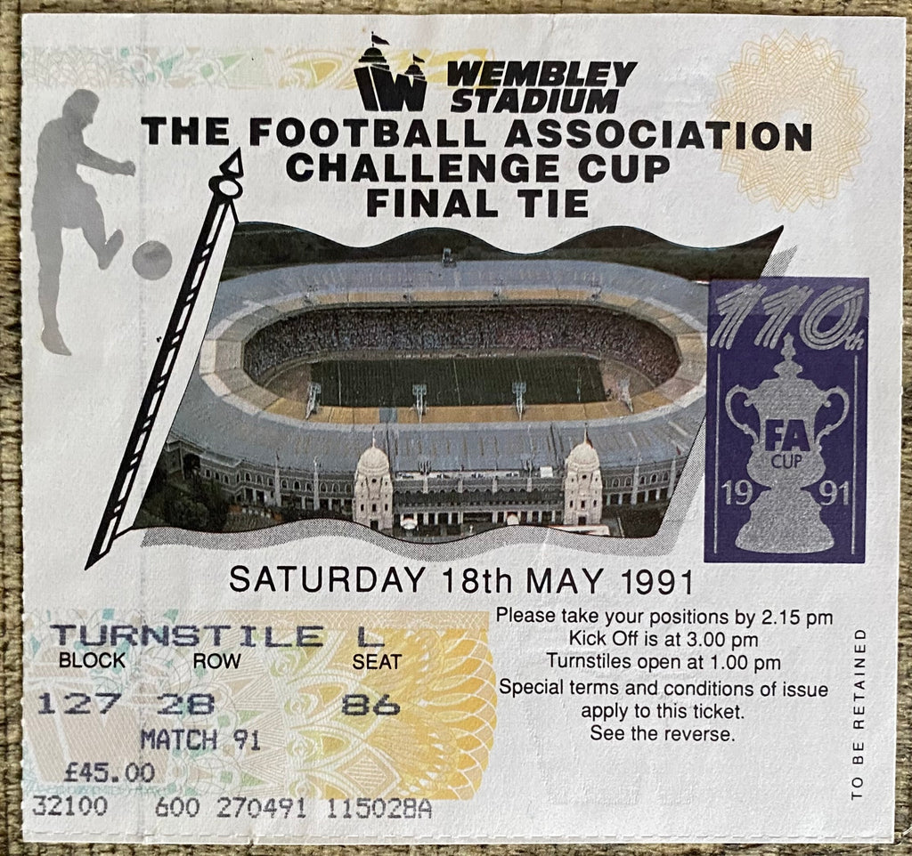 1991 ORIGINAL FA CUP FINAL TICKET TOTTENHAM HOTSPUR V NOTTINGHAM FOREST
