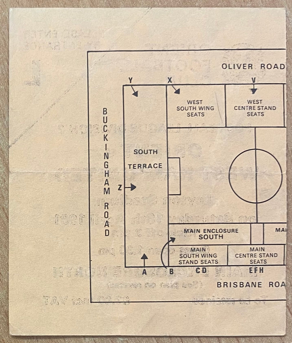 1980/81 ORIGINAL DIVISION 2 TICKET ORIENT V WEST HAM UNITED