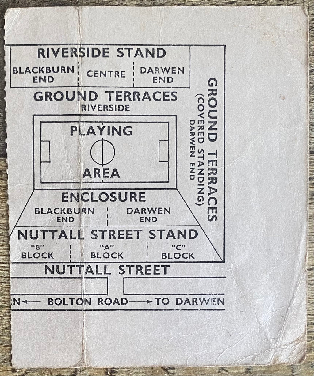 1965/66 ORIGINAL FA CUP 6TH ROUND TICKET BLACKBURN ROVERS V SHEFFIELD WEDNESDAY