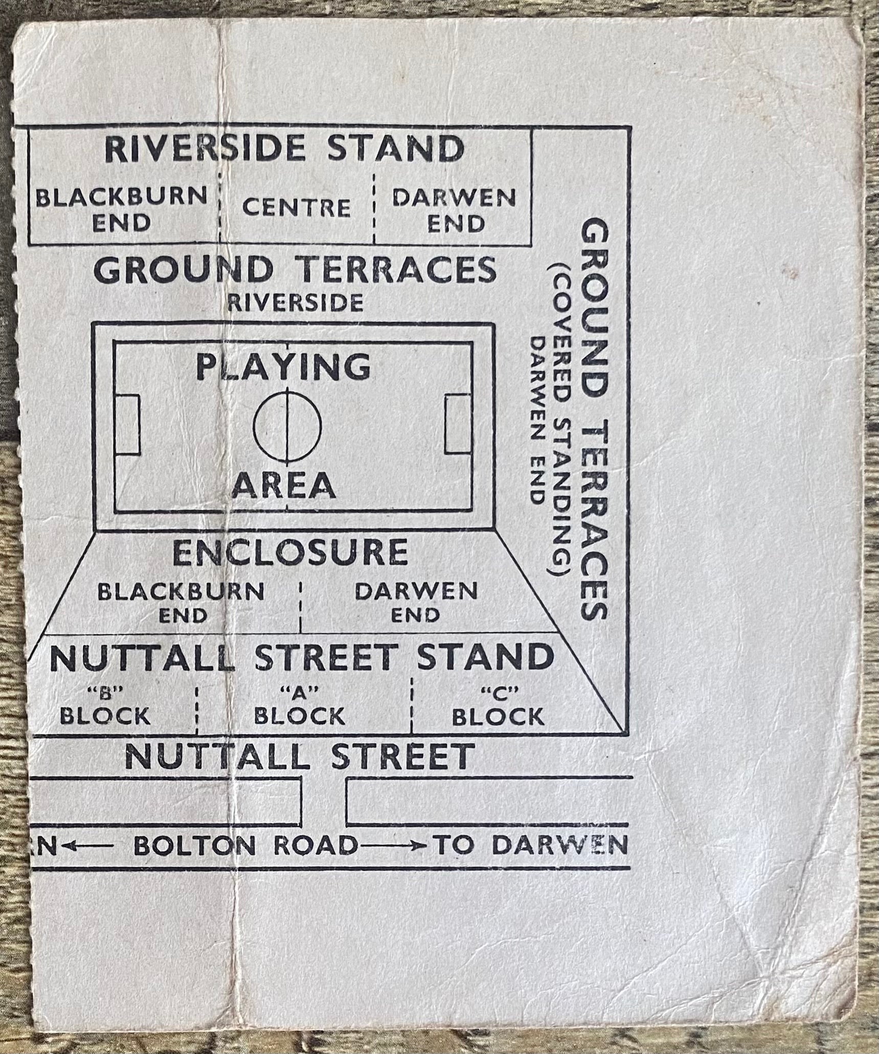 1965/66 ORIGINAL FA CUP 6TH ROUND TICKET BLACKBURN ROVERS V SHEFFIELD WEDNESDAY