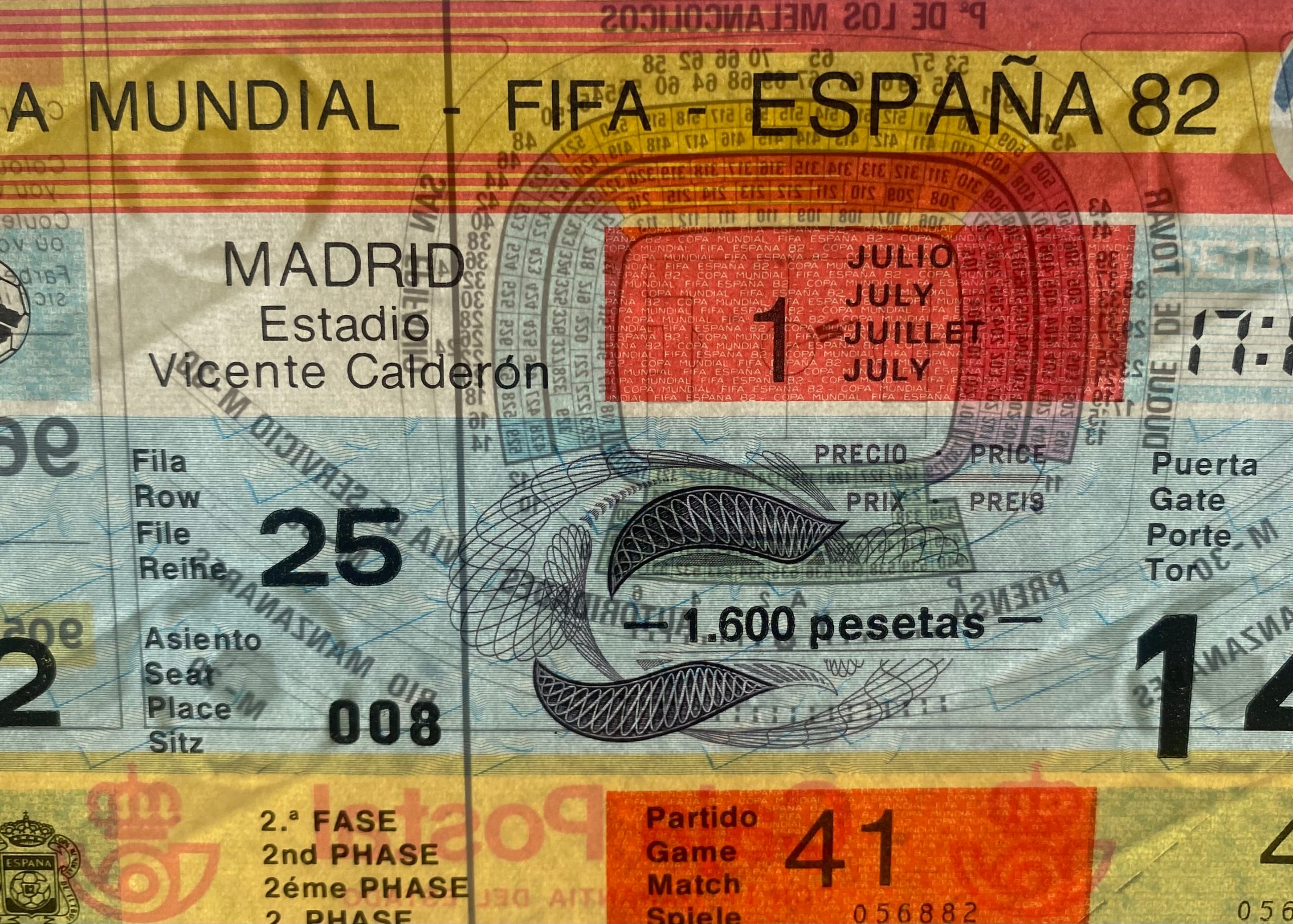 1982 ORIGINAL WORLD CUP 2ND PHASE UNUSED TICKET AUSTRIA V NORTHERN IRELAND @ MADRID