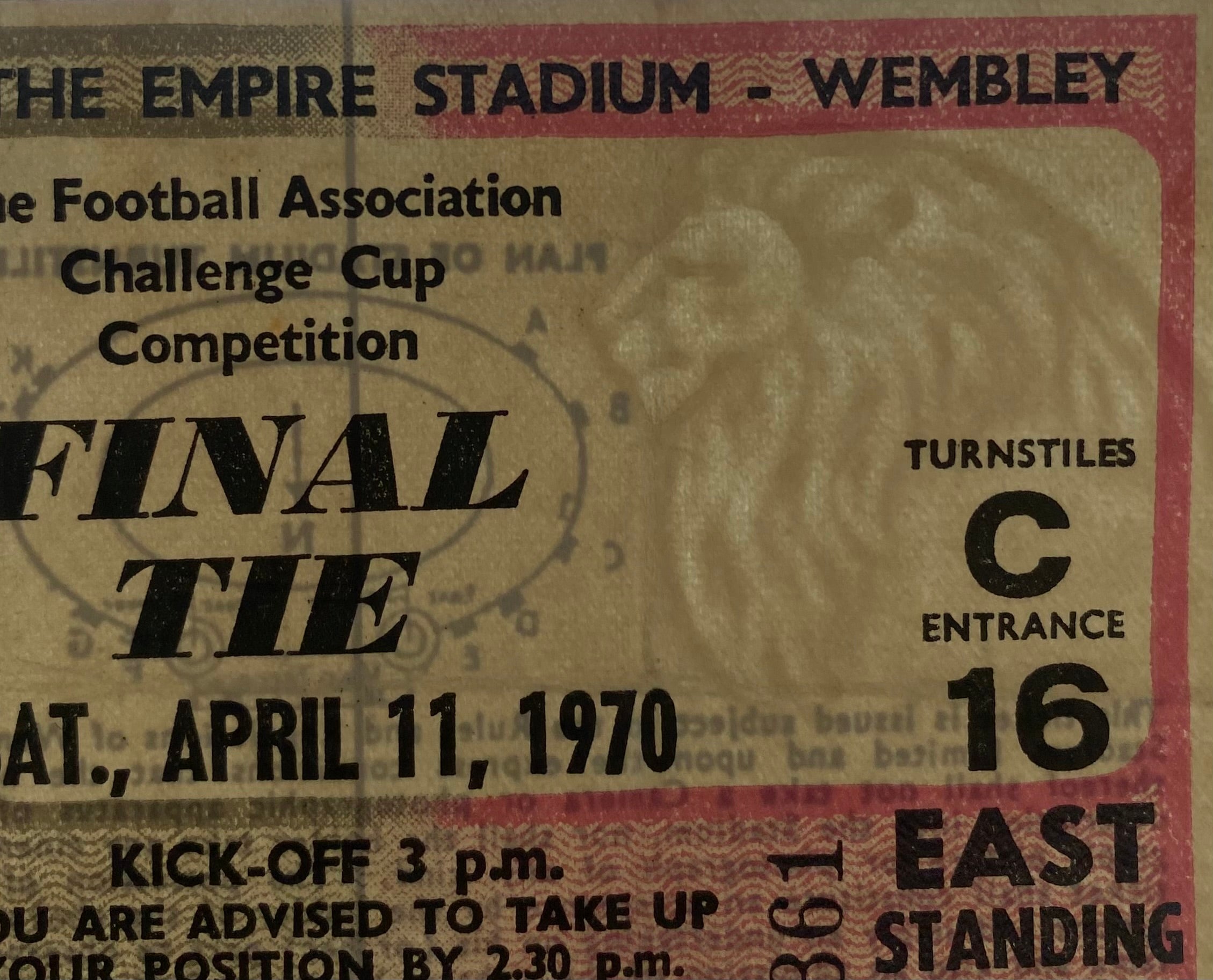 1970 ORIGINAL FA CUP FINAL TICKET CHELSEA V LEEDS UNITED
