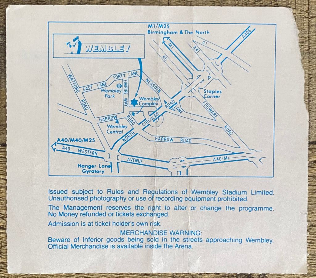 1988 ORIGINAL INTERNATIONAL TICKET ENGLAND V NETHERLANDS