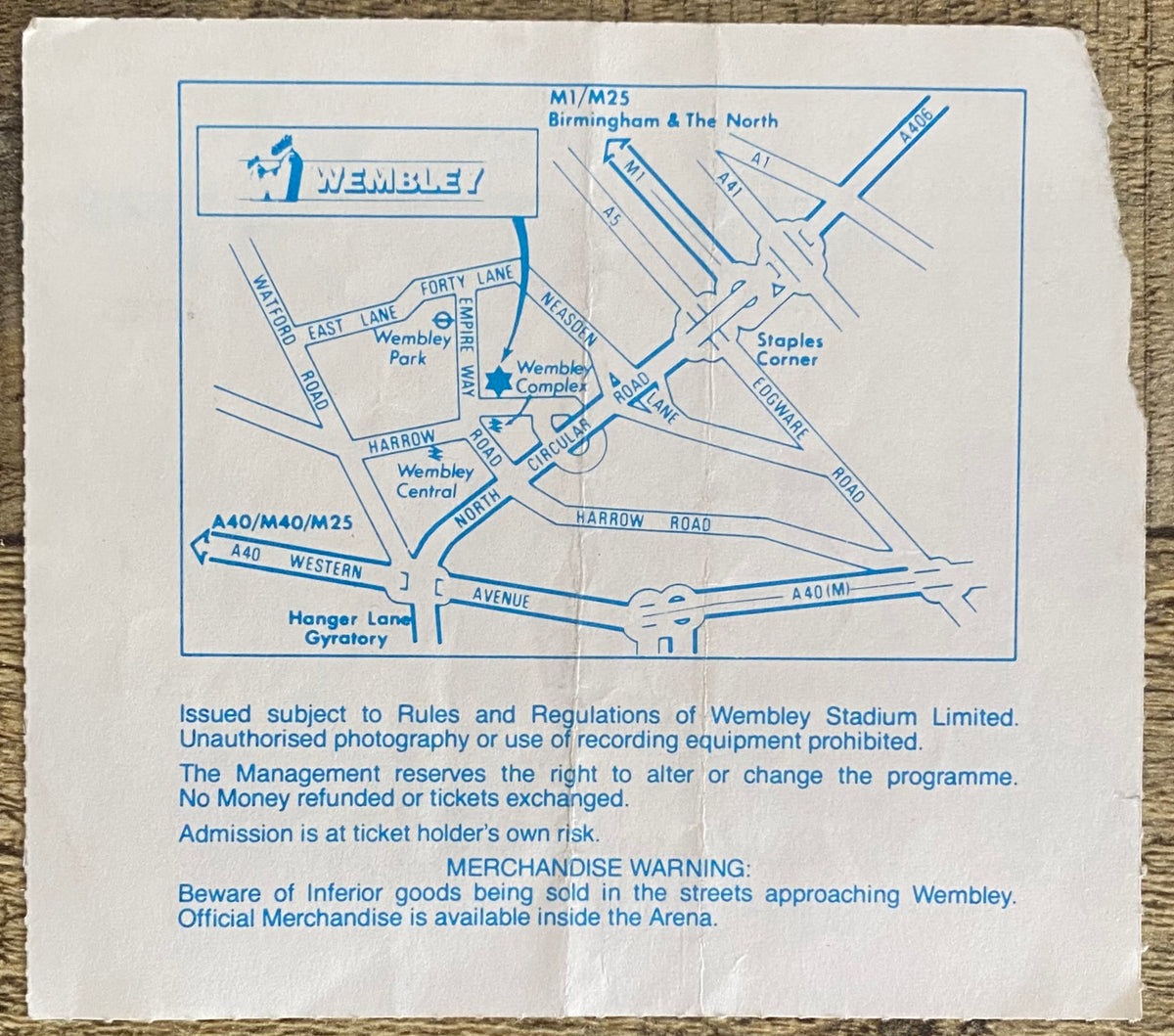 1988 ORIGINAL INTERNATIONAL TICKET ENGLAND V NETHERLANDS