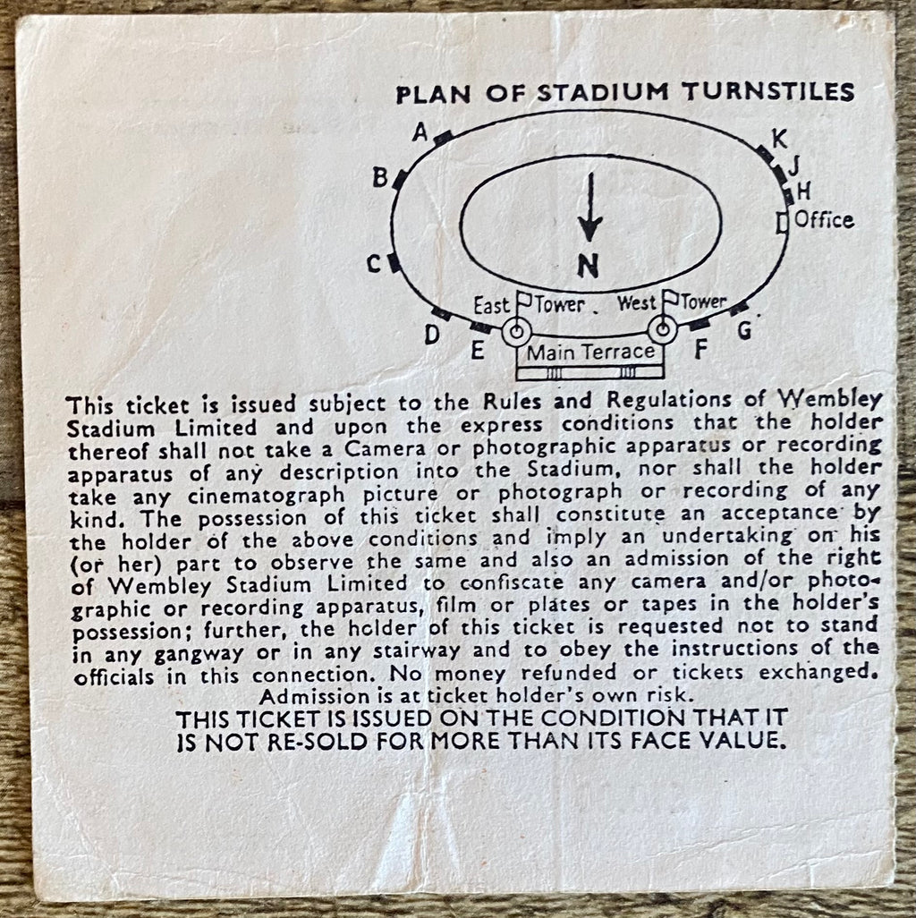 1977 ORIGINAL WORLD CUP QUALIFYING TICKET ENGLAND V ITALY