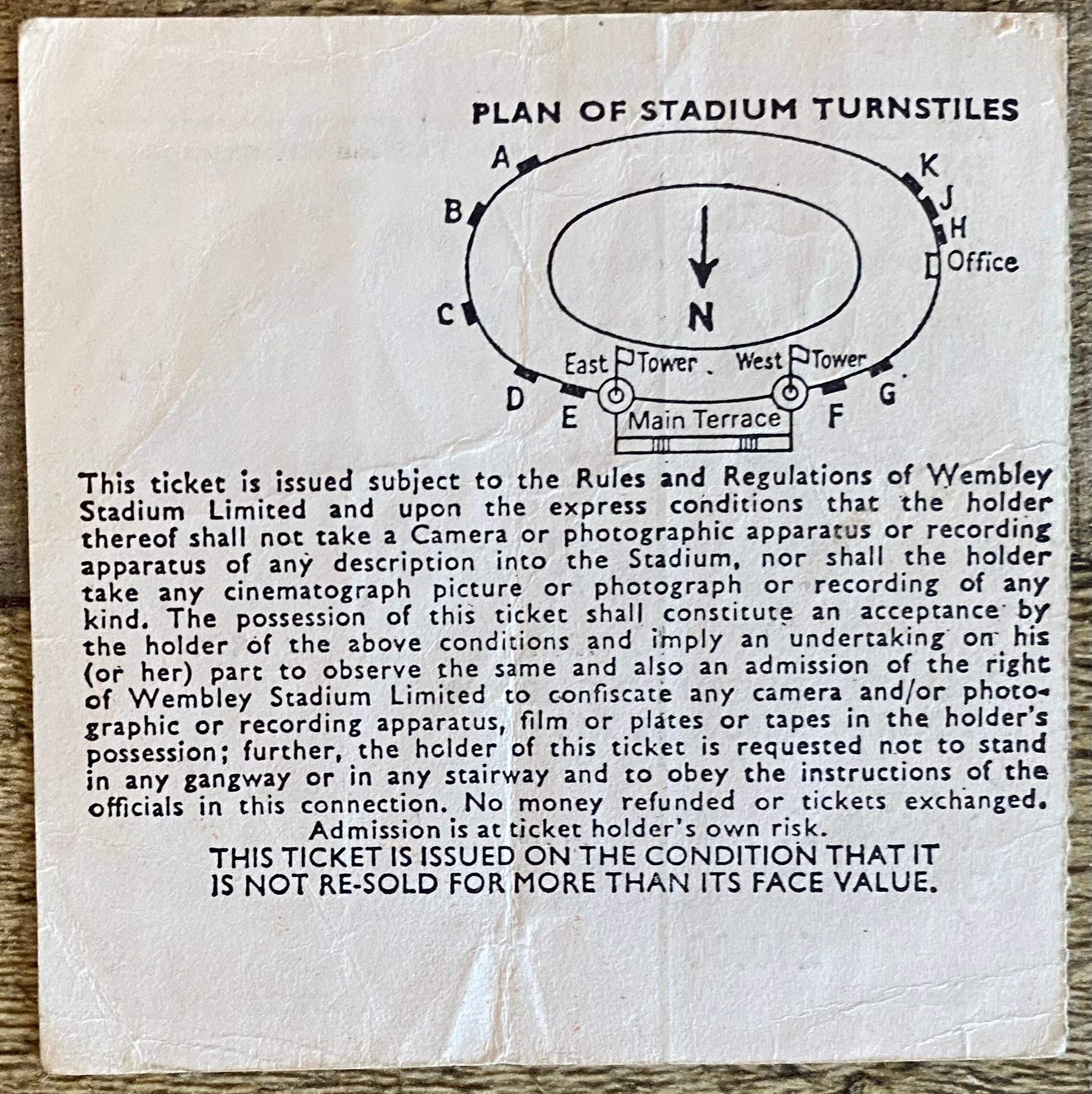 1977 ORIGINAL WORLD CUP QUALIFYING TICKET ENGLAND V ITALY