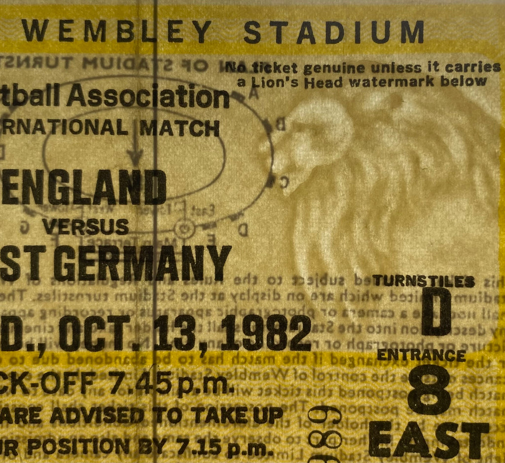 1982 ORIGINAL INTERNATIONAL TICKET ENGLAND V WEST GERMANY