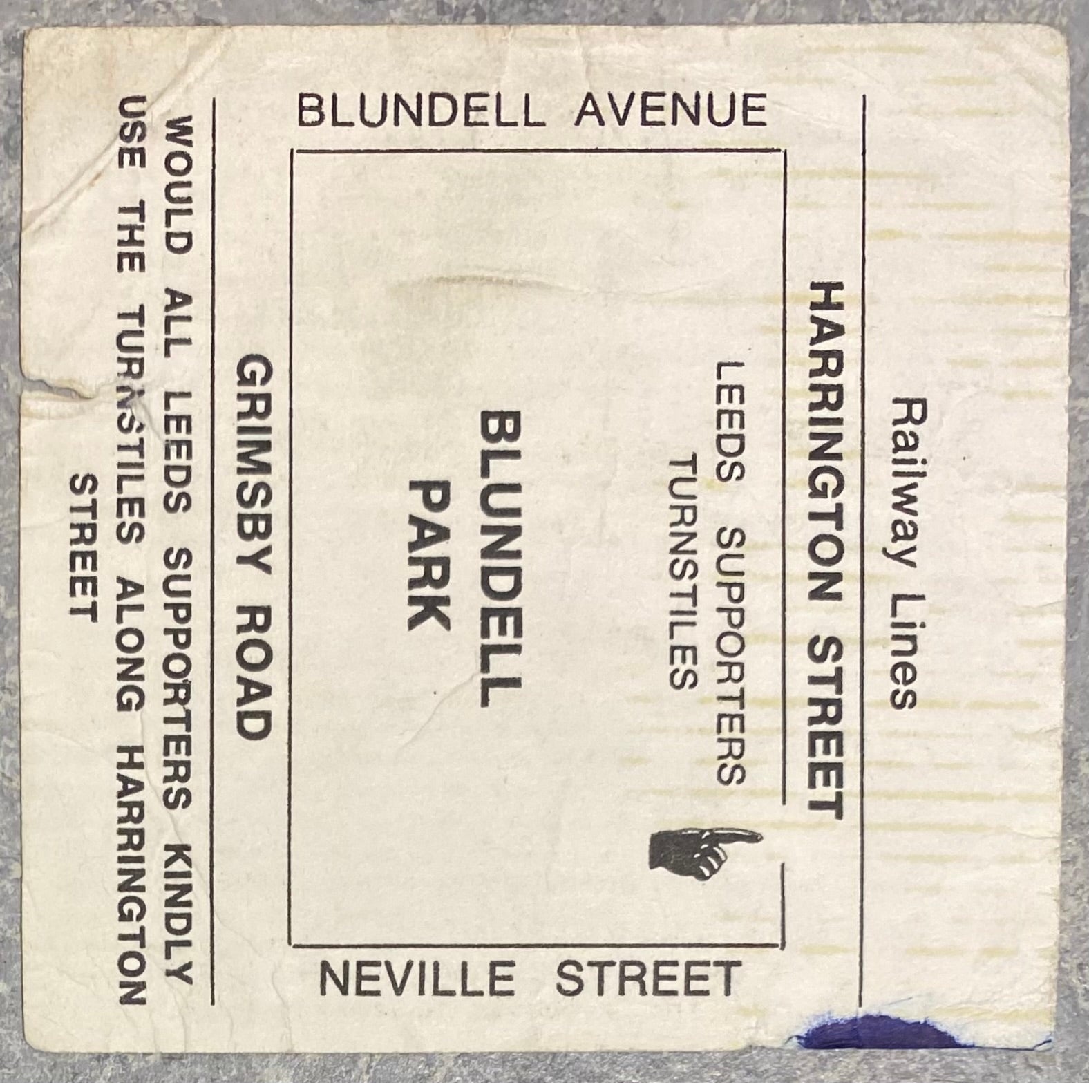 1982/83 ORIGINAL DIVISION TWO TICKET GRIMSBY TOWN V LEEDS UNITED