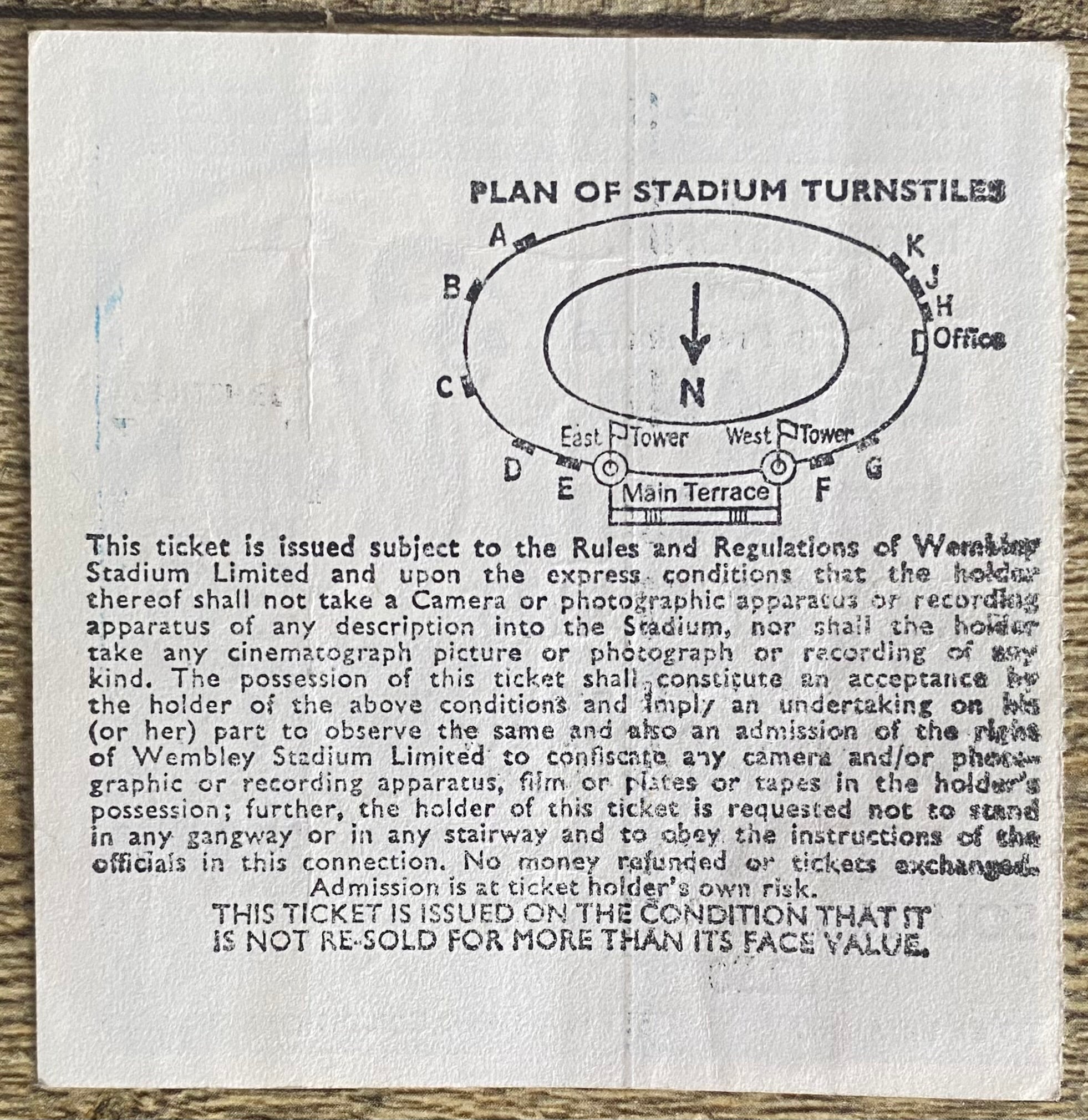 1973 ORIGINAL WORLD CUP QUALIFYING TICKET ENGLAND V POLAND