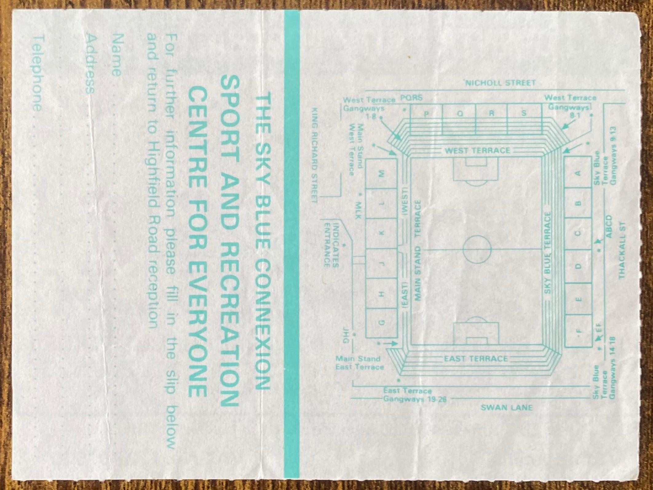 1984/85 ORIGINAL DIVISION 1 TICKET COVENTRY CITY V SOUTHAMPTON