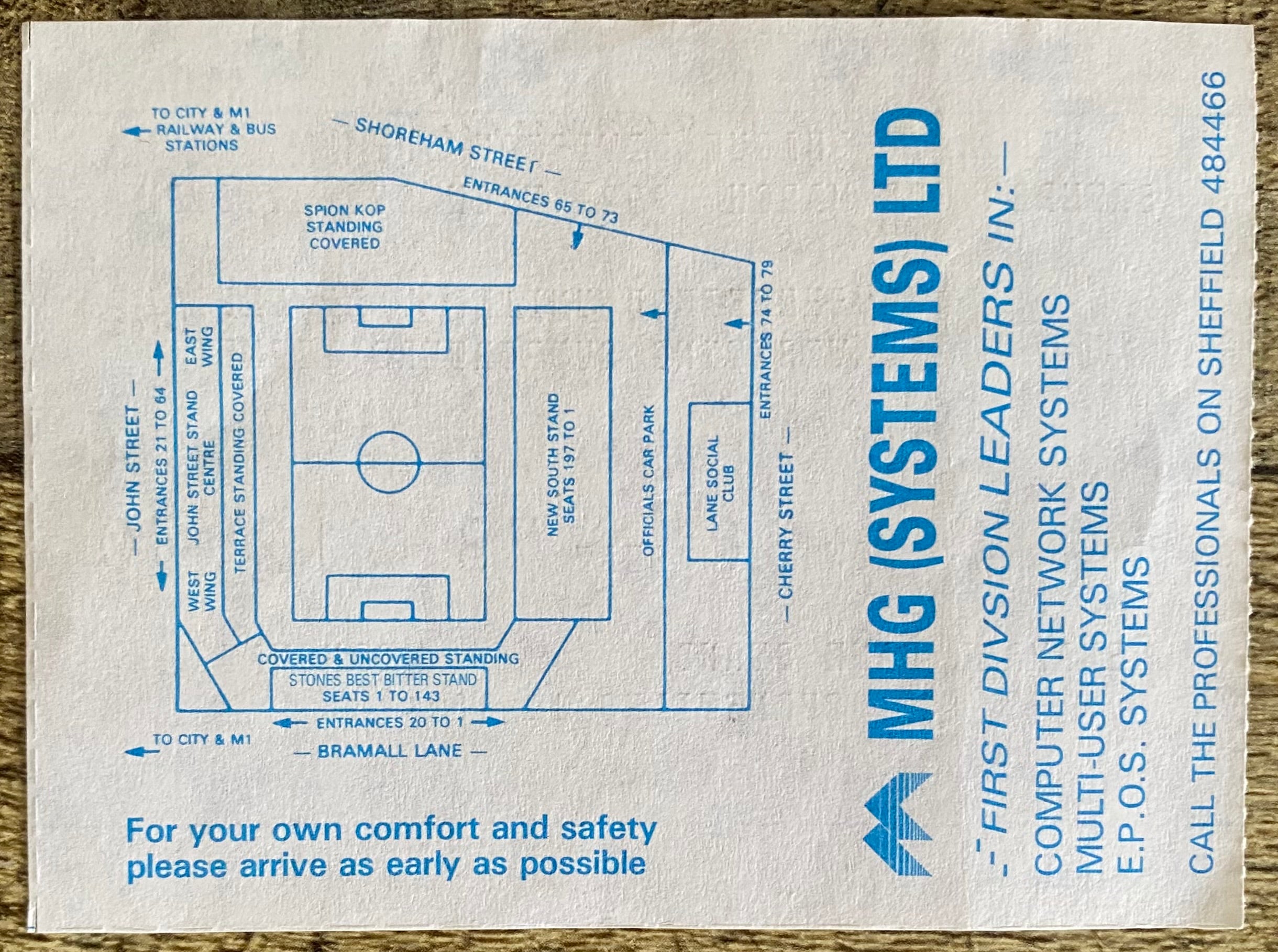 1991/92 ORIGINAL DIVISION 1 TICKET  SHEFFIELD UNITED V LIVERPOOL