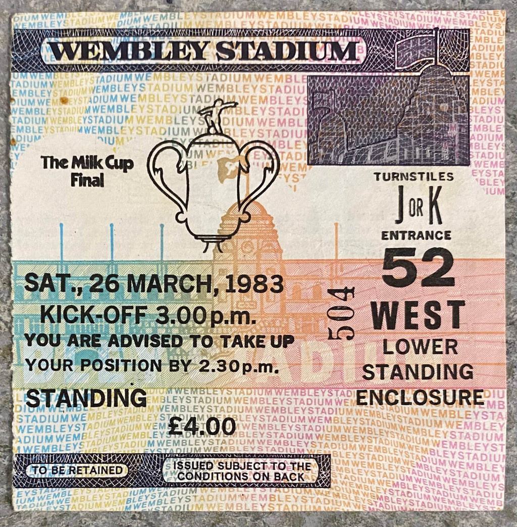 1983 ORIGINAL MILK CUP FINAL TICKET LIVERPOOL V MANCHESTER UNITED