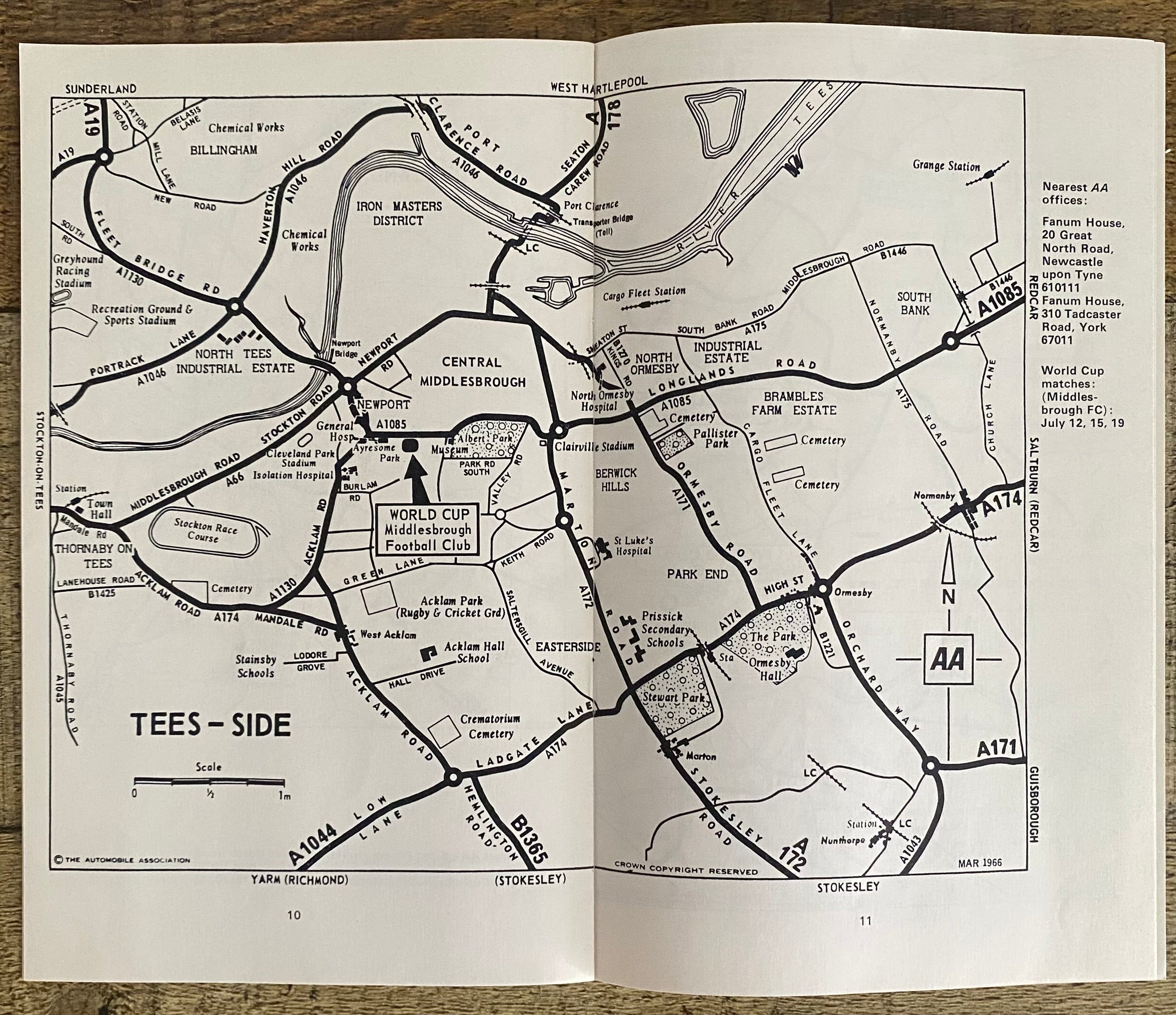1966 WORLD CUP ORIGINAL OFFICIAL AA GUIDE TO HOST CITIES