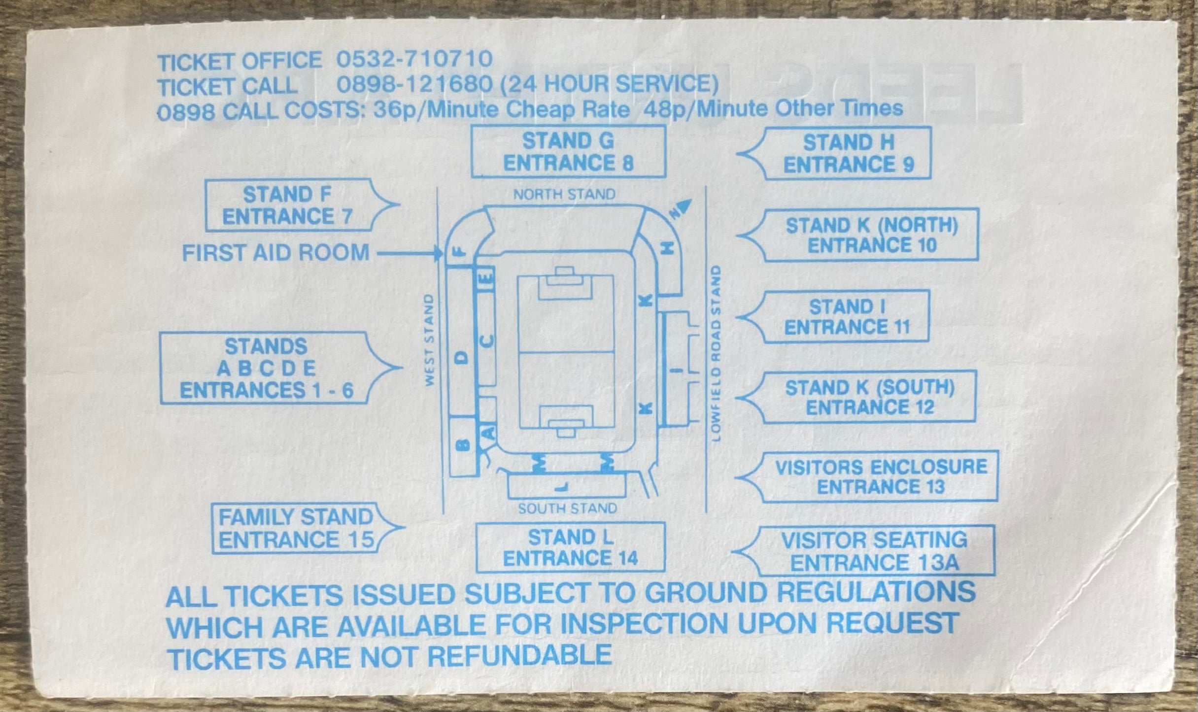 1992/93 ORIGINAL FA CUP 3RD ROUND TICKET LEEDS UNITED V CHARLTON ATHLETIC