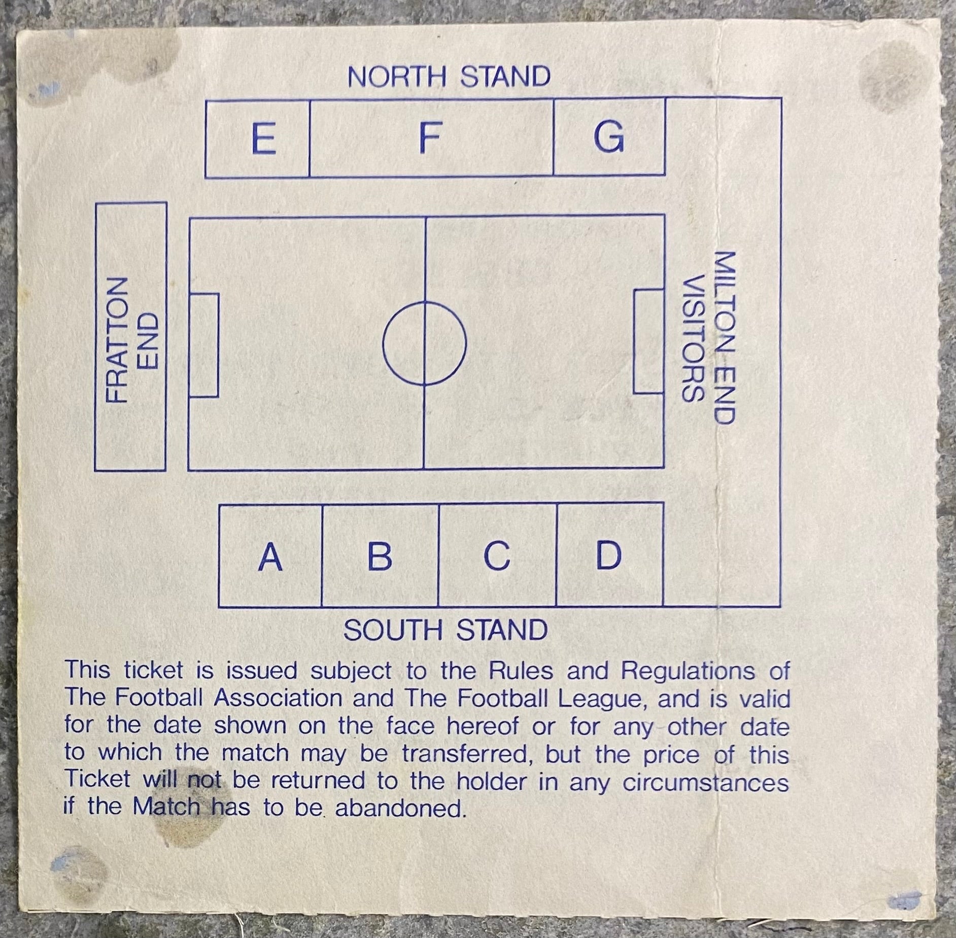 1990/91 ORIGINAL RUMBELOWS CUP 3RD ROUND REPLAY TICKET PORTSMOUTH V CHELSEA