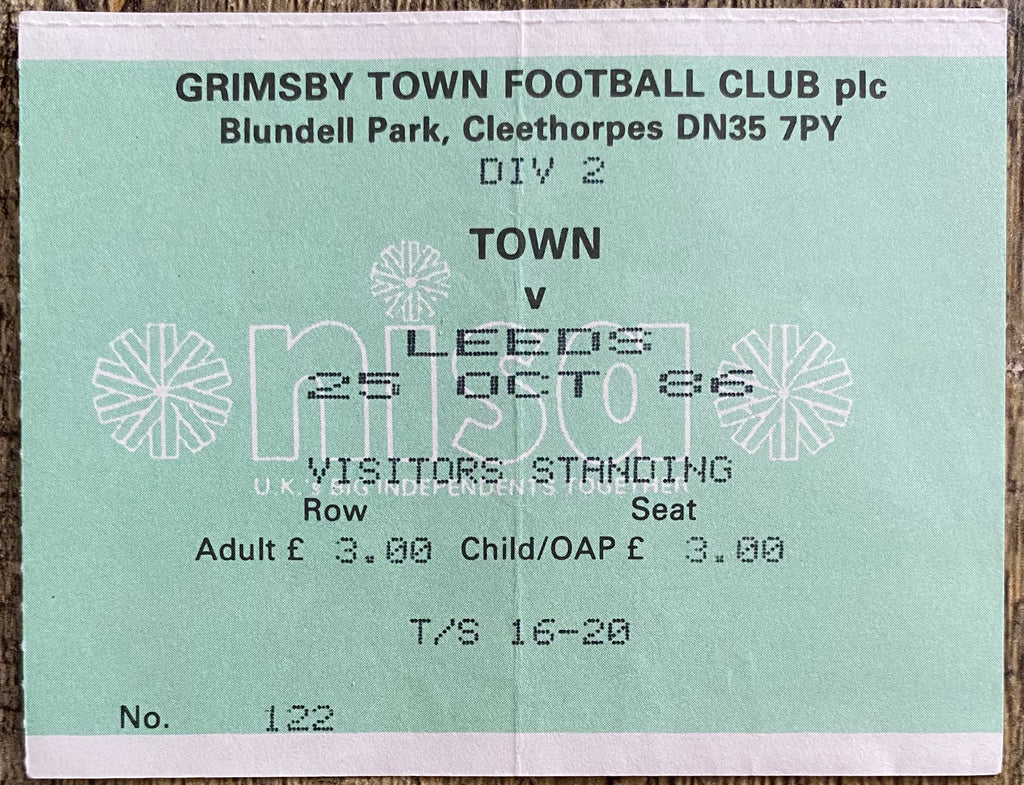 1986/87 ORIGINAL DIVISION TWO TICKET GRIMSBY TOWN V LEEDS UNITED