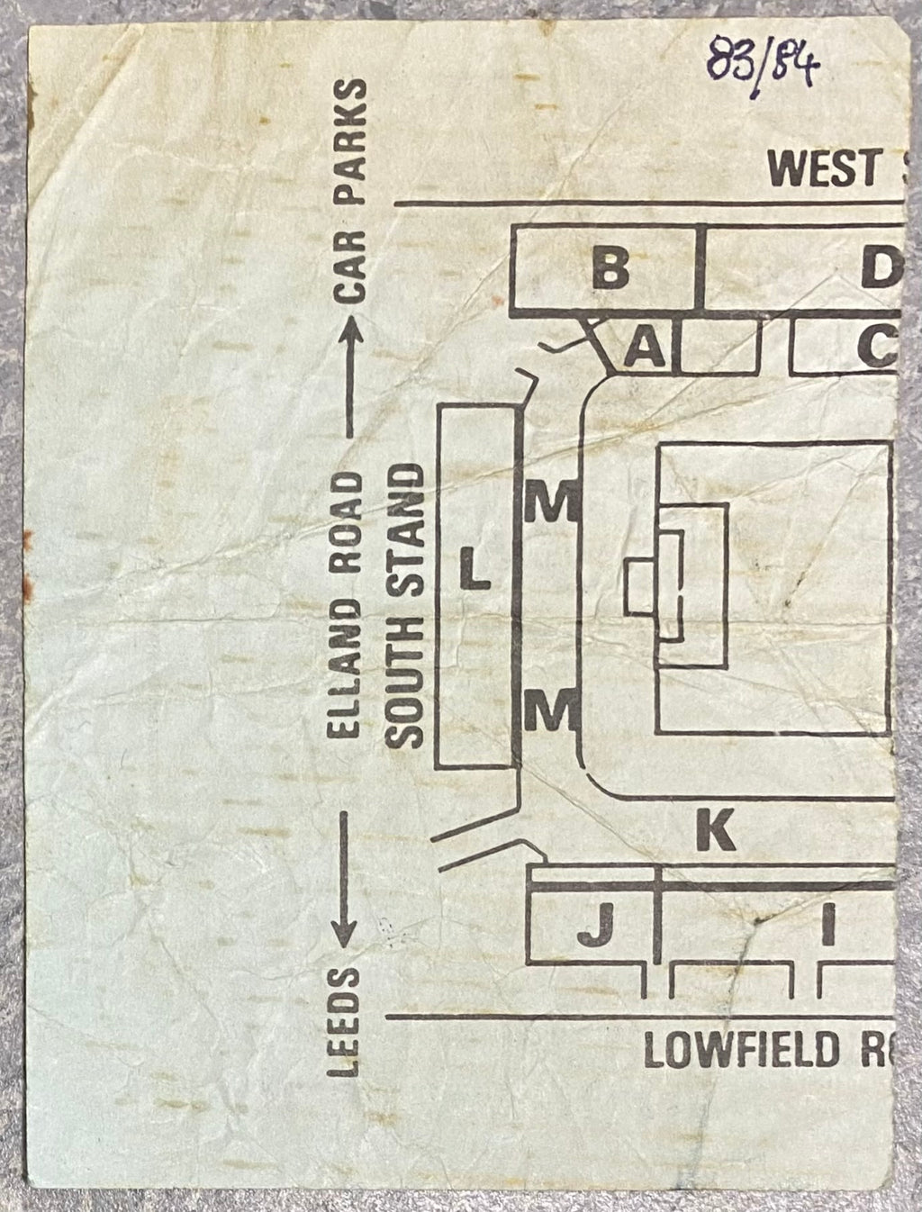 1983/84 ORIGINAL DIVISION TWO TICKET LEEDS UNITED V CHELSEA