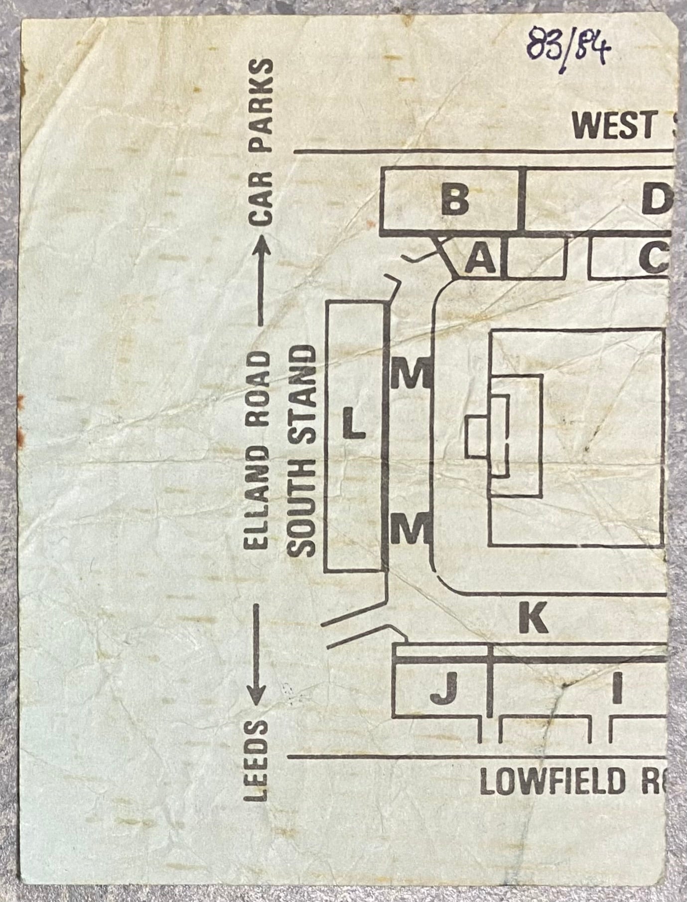 1983/84 ORIGINAL DIVISION TWO TICKET LEEDS UNITED V CHELSEA
