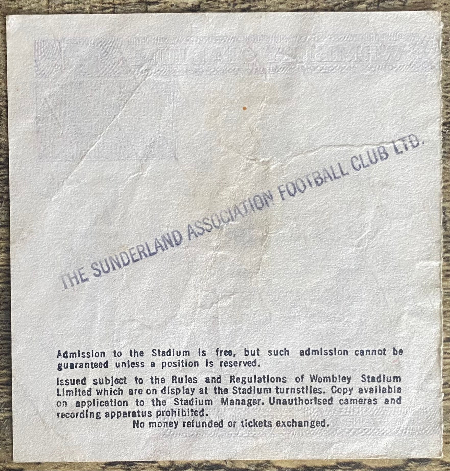 1985 ORIGINAL MILK CUP FINAL TICKET NORWICH V SUNDERLAND