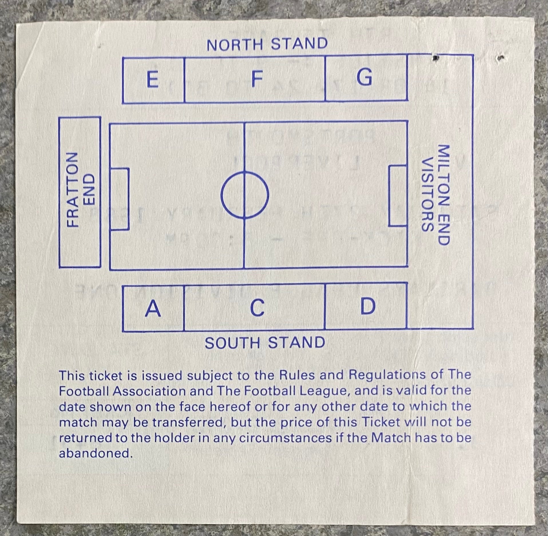 1987/88 ORIGINAL DIVISION 1 TICKET PORTSMOUTH V LIVERPOOL