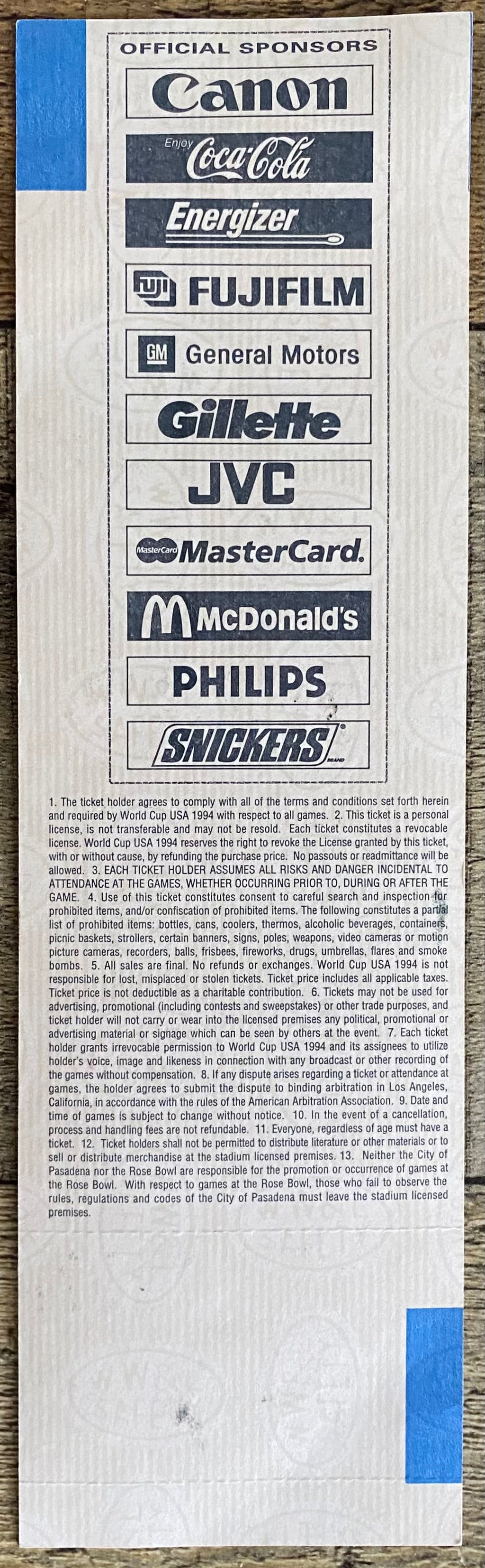 1994 ORIGINAL WORLD CUP UNUSED TICKET MEXICO V BULGARIA @ EAST RUTHERFORD