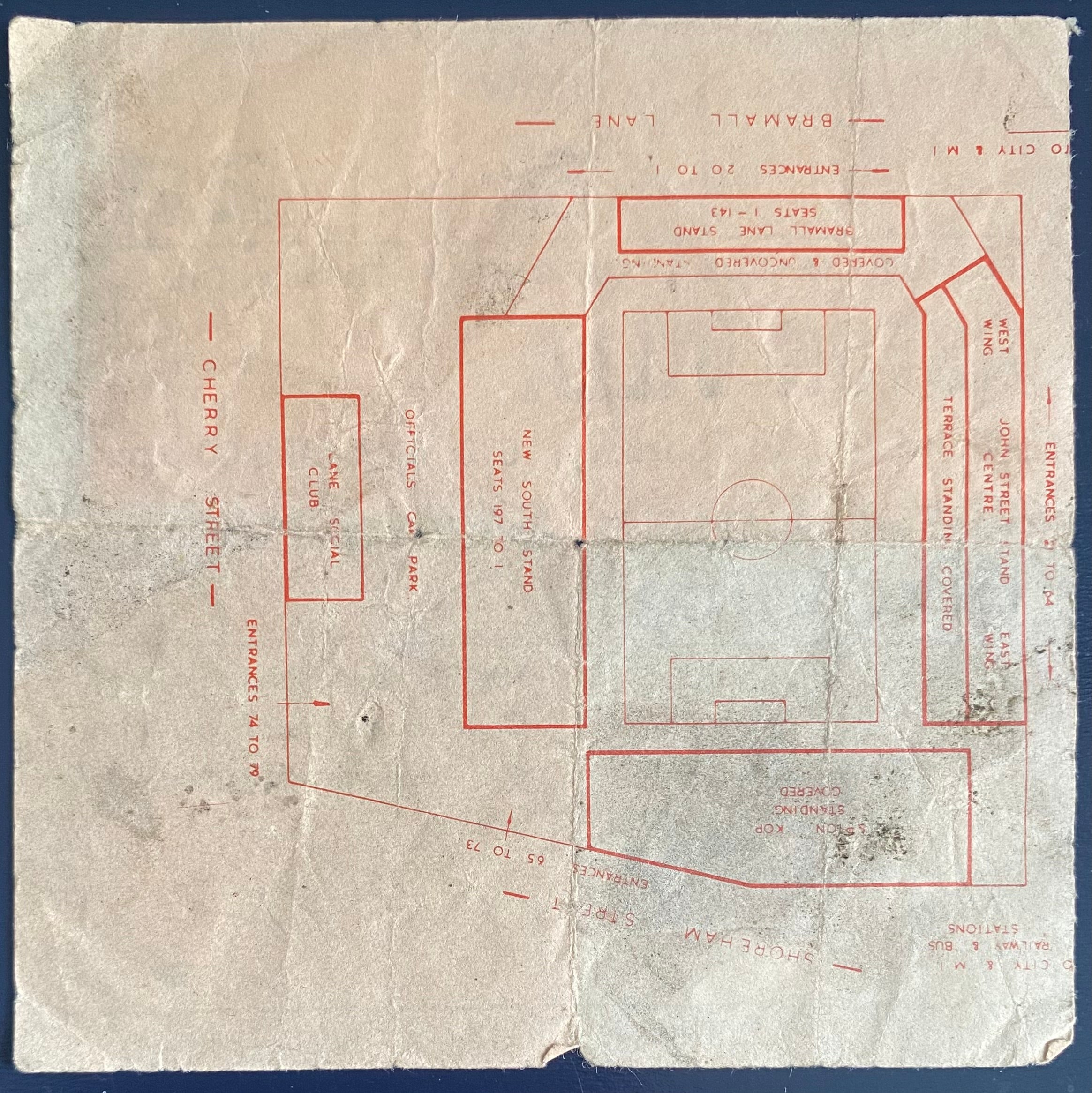 1975/76 ORIGINAL DIVISION 1 TICKET SHEFFIELD UNITED V ASTON VILLA