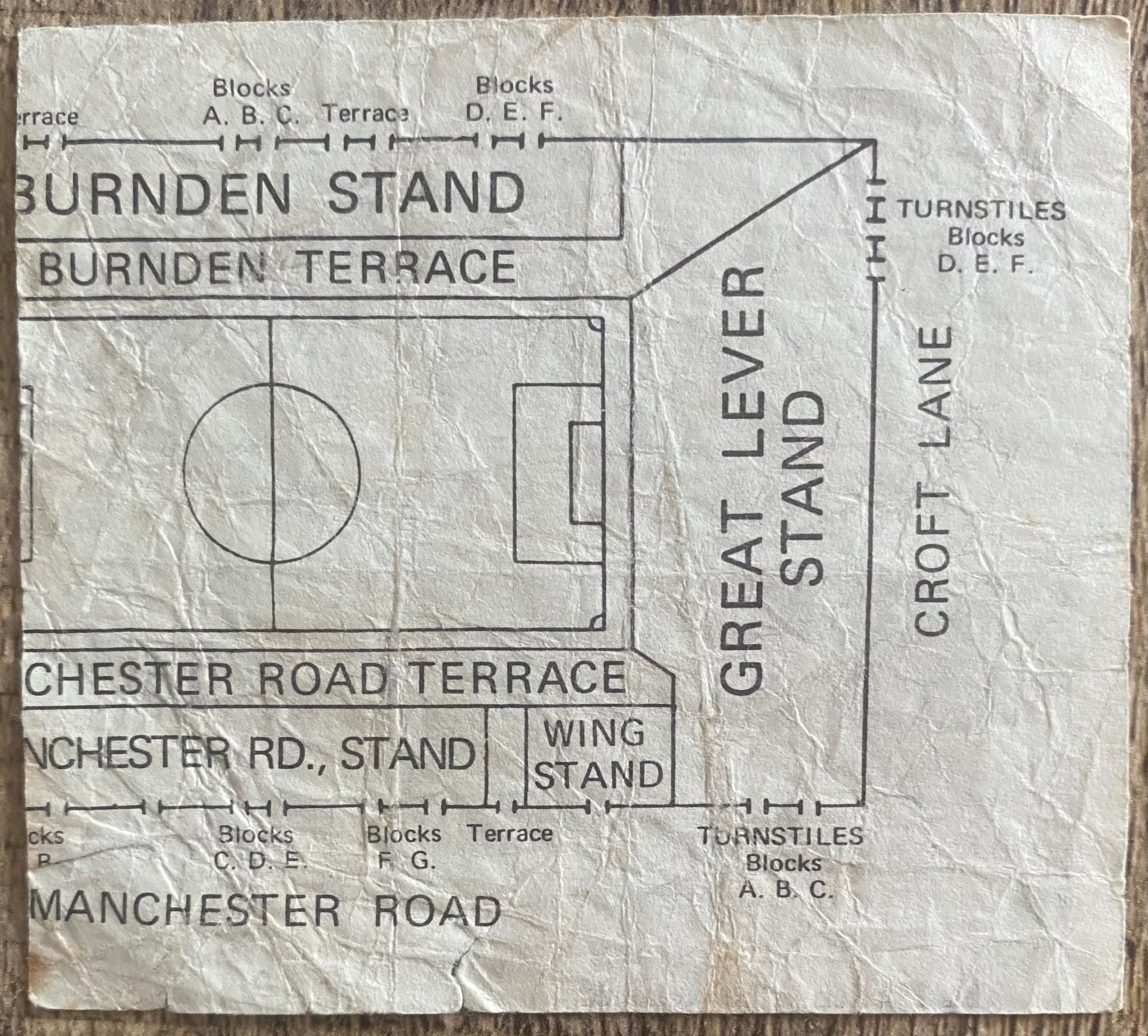 1978/79 ORIGINAL DIVISION ONE TICKET BOLTON WANDERERS V LEEDS UNITED