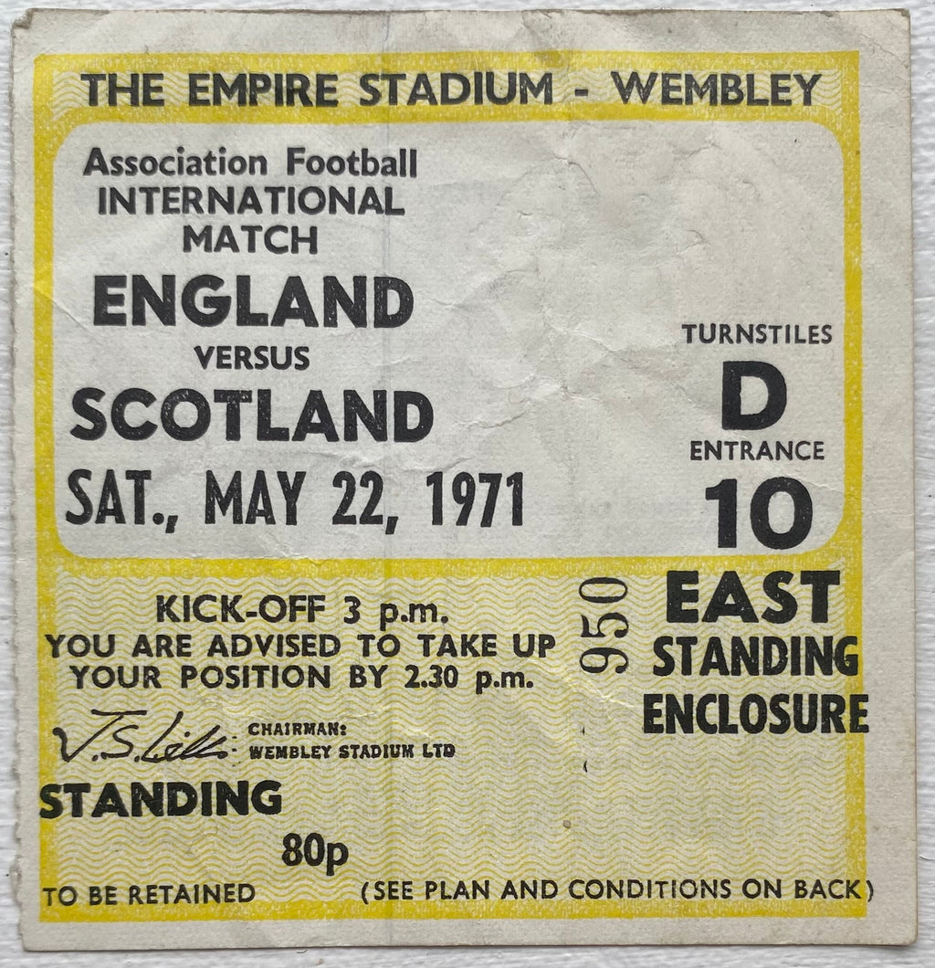 1971 ORIGINAL BRITISH HOME INTERNATIONAL CHAMPIONSHIPS TICKET ENGLAND V SCOTLAND