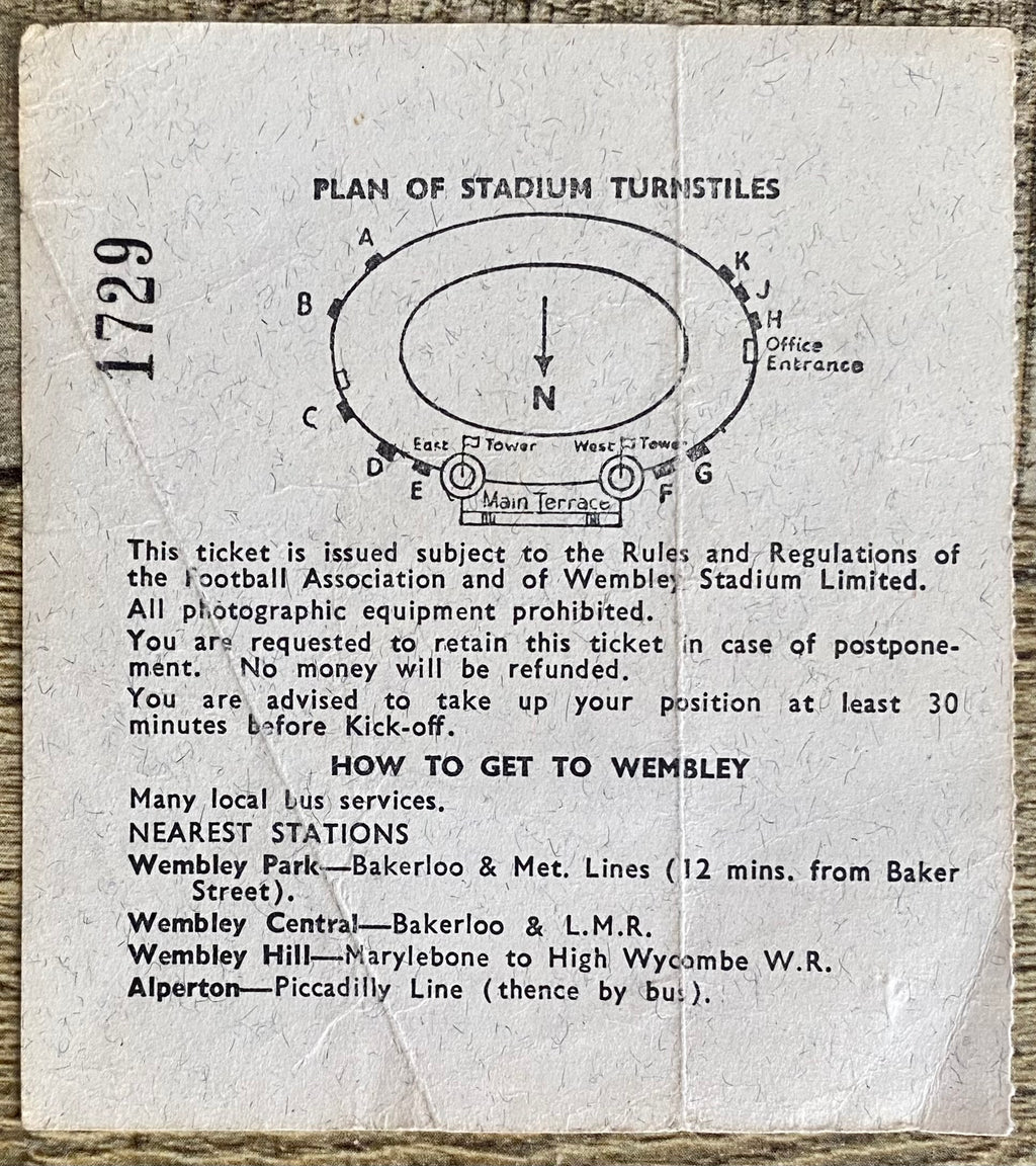 1966 ORIGINAL WORLD CUP 1ST ROUND TICKET ENGLAND V FRANCE @ WEMBLEY
