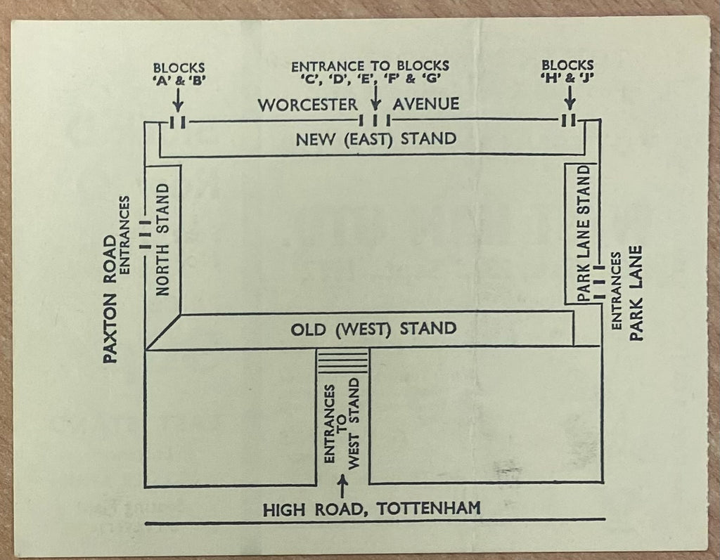 1972/73 ORIGINAL DIVISION ONE TICKET TOTTENHAM HOTSPUR V WEST HAM UNITED