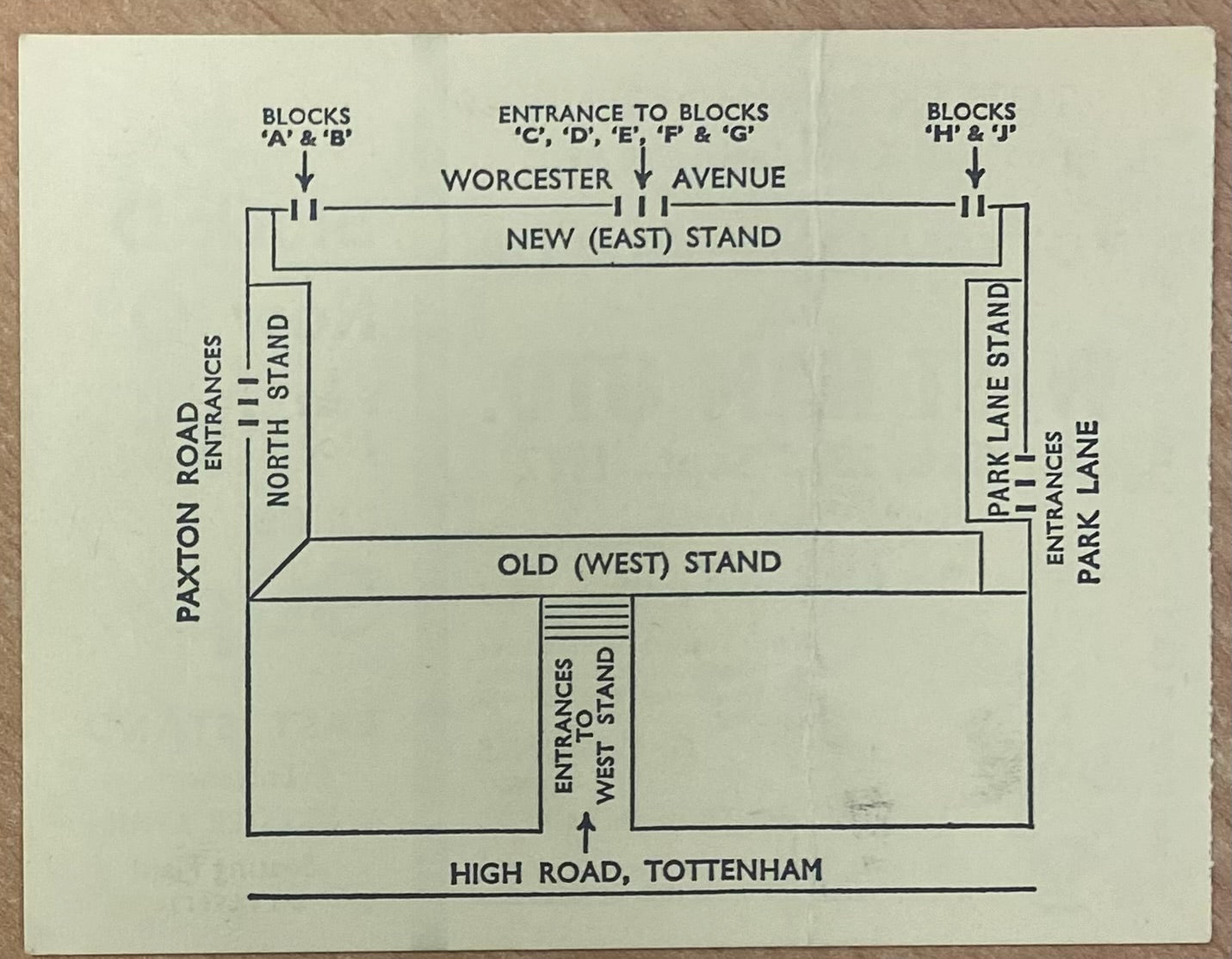 1972/73 ORIGINAL DIVISION ONE TICKET TOTTENHAM HOTSPUR V WEST HAM UNITED