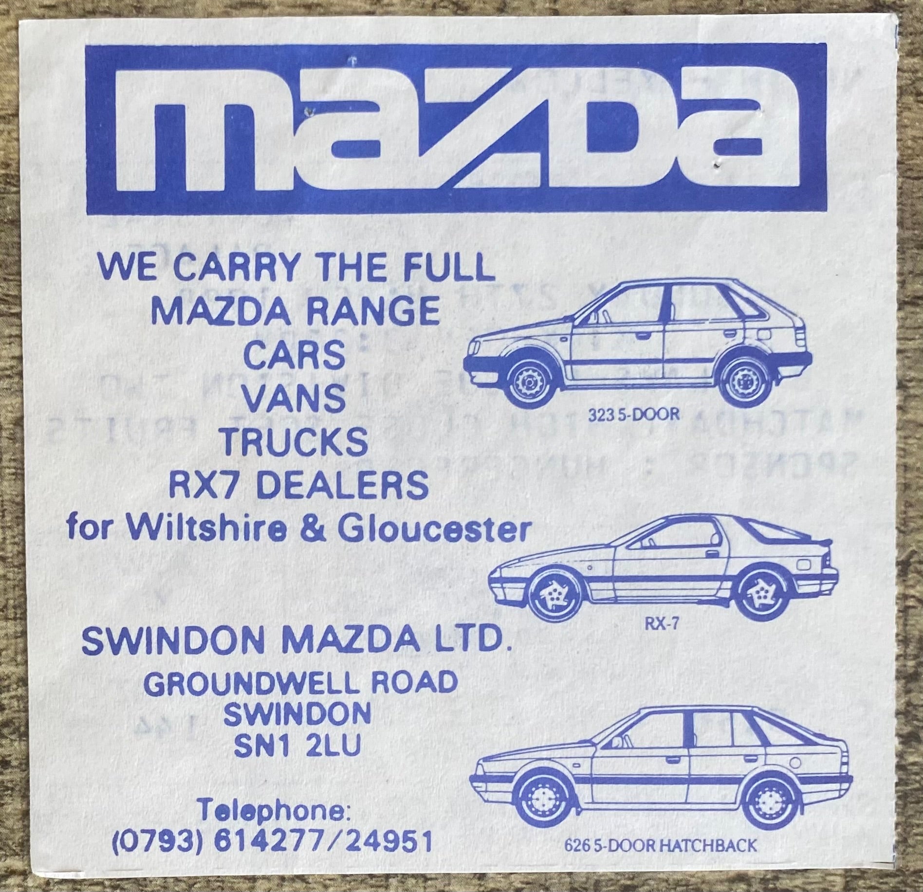 1987/88 ORIGINAL DIVISION 2 TICKET SWINDON TOWN V CRYSTAL PALACE
