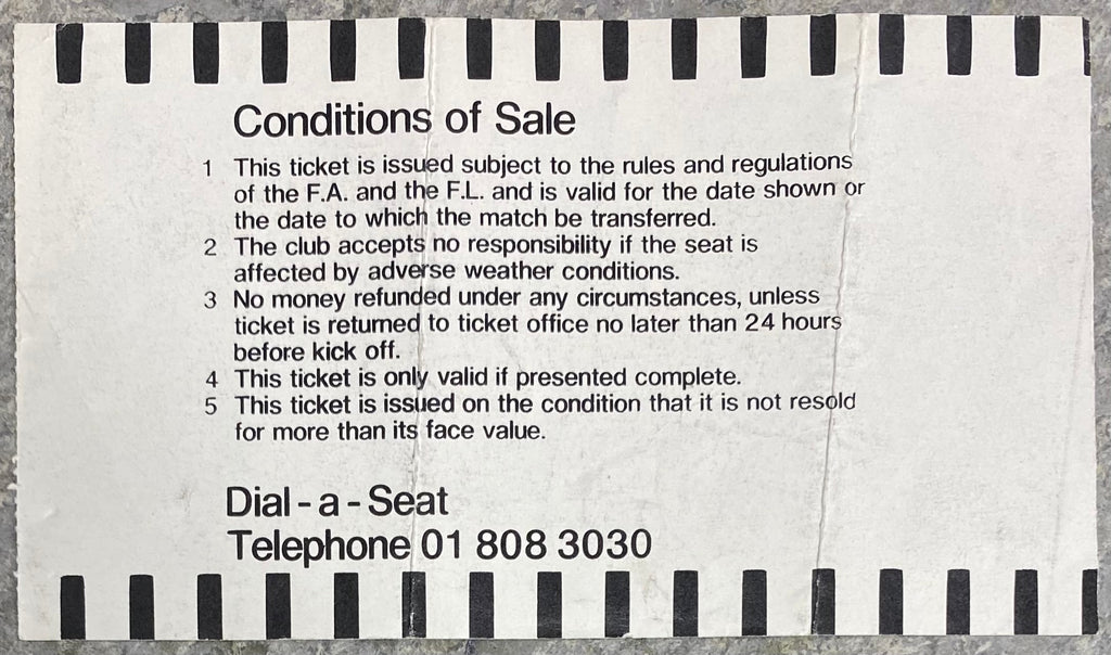 1986/87 ORIGINAL DIVISION ONE TICKET TOTTENHAM HOTSPUR V EVERTON