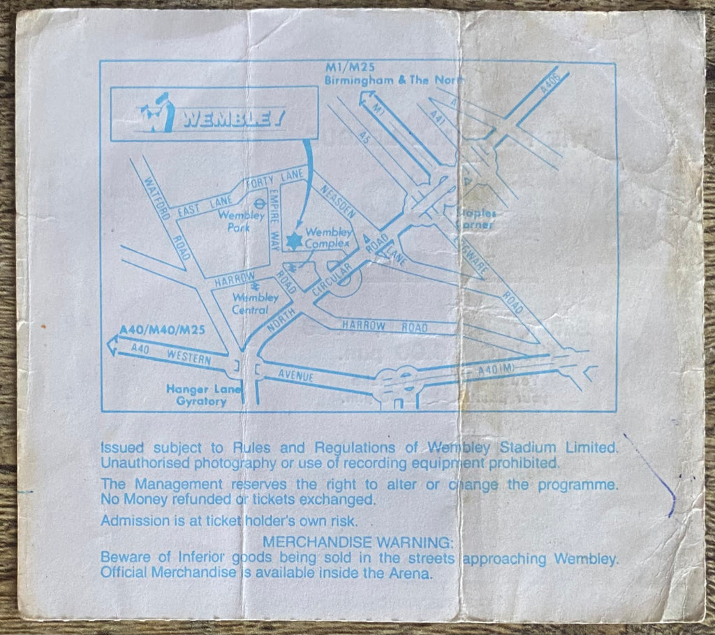 1988 ORIGINAL SIMOD CUP FINAL TICKET READING V LUTON TOWN