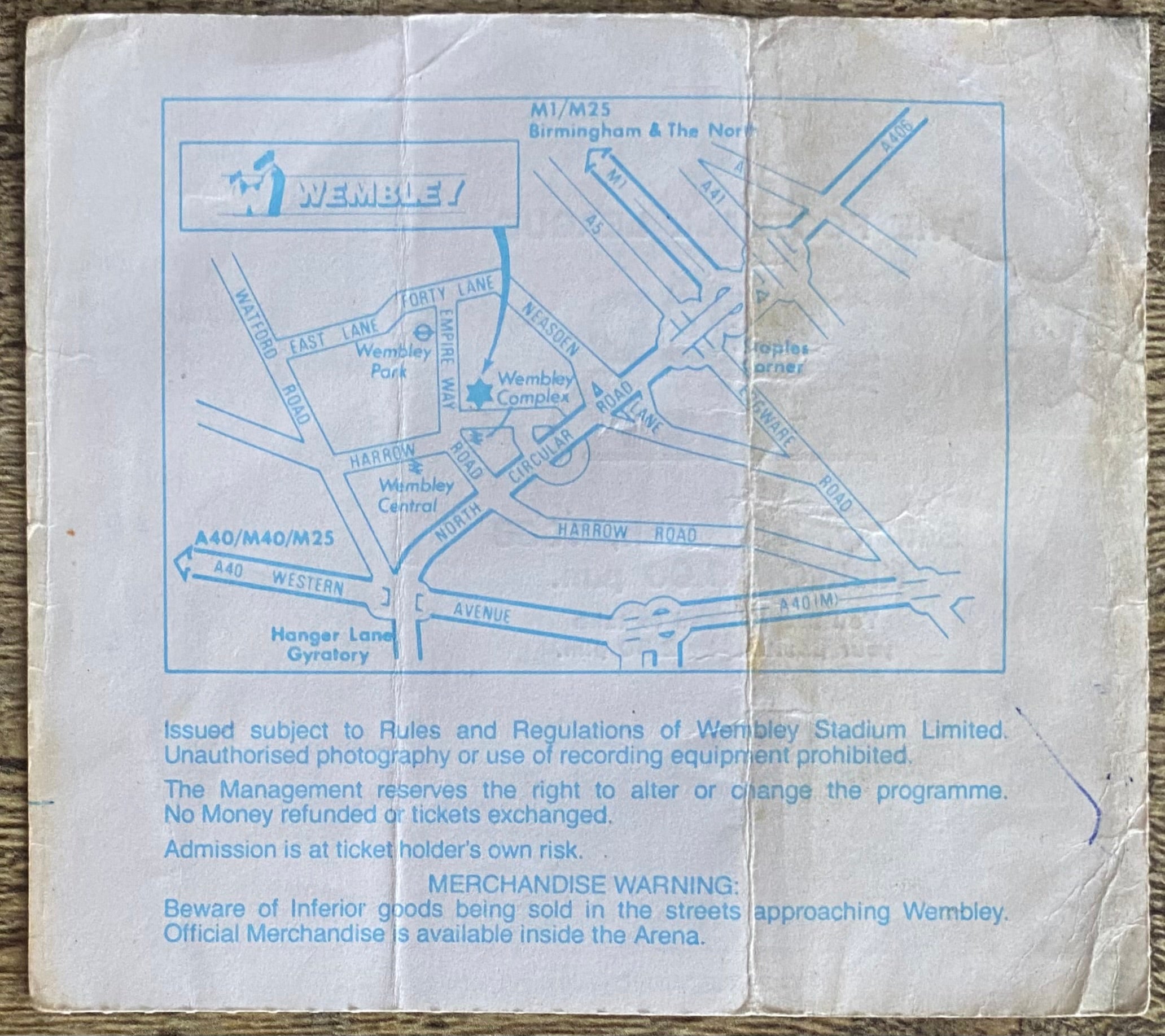 1988 ORIGINAL SIMOD CUP FINAL TICKET READING V LUTON TOWN