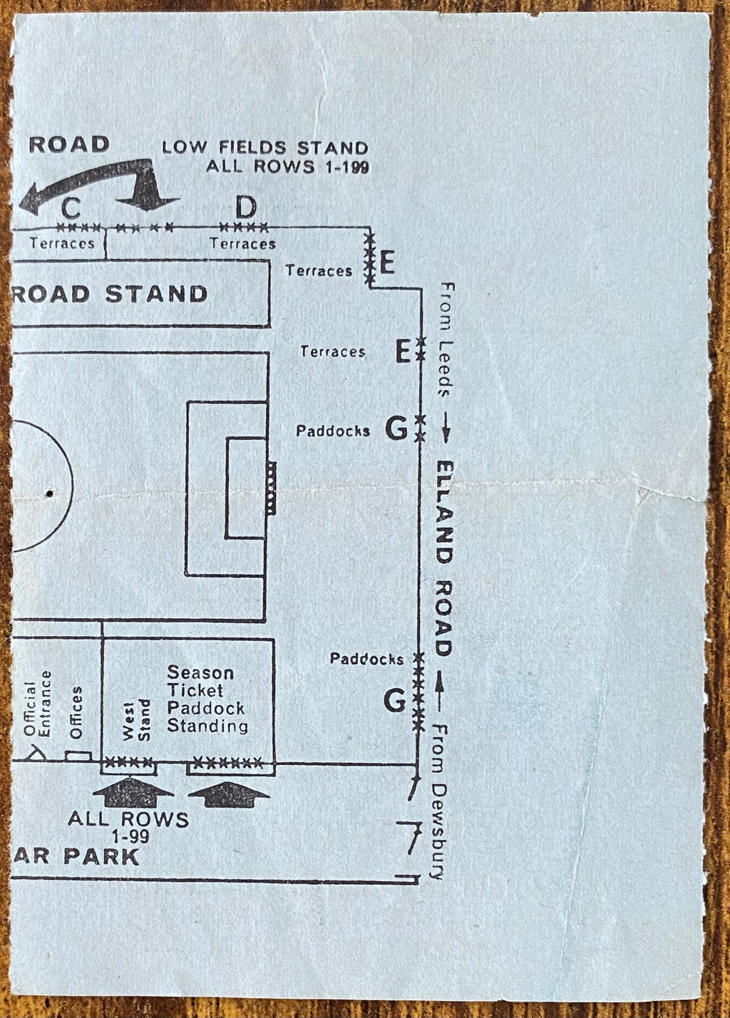 1972/73 ORIGINAL JACK CHARLTON TESTIMONIAL TICKET LEEDS UNITED V GLASGOW CELTIC