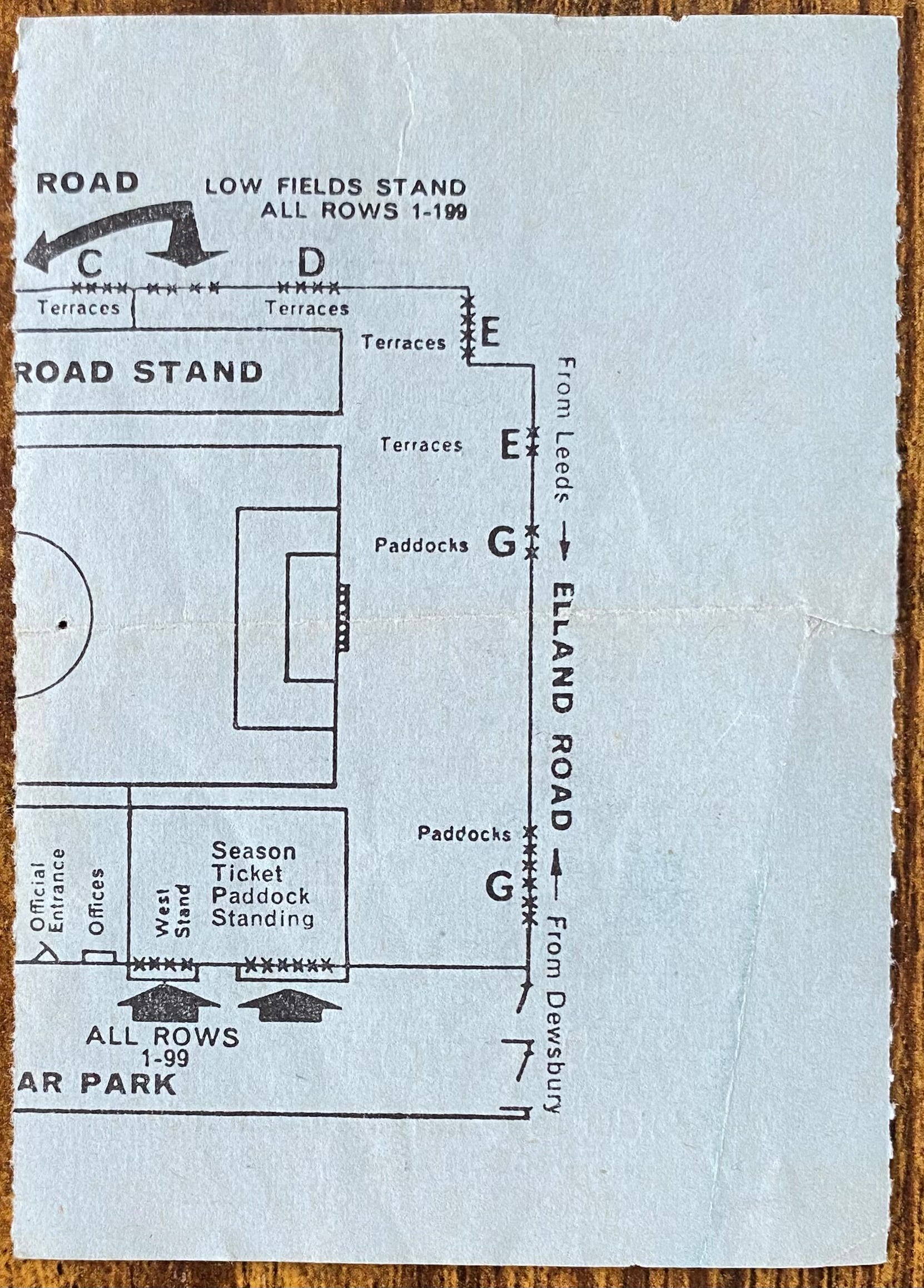 1972/73 ORIGINAL JACK CHARLTON TESTIMONIAL TICKET LEEDS UNITED V GLASGOW CELTIC