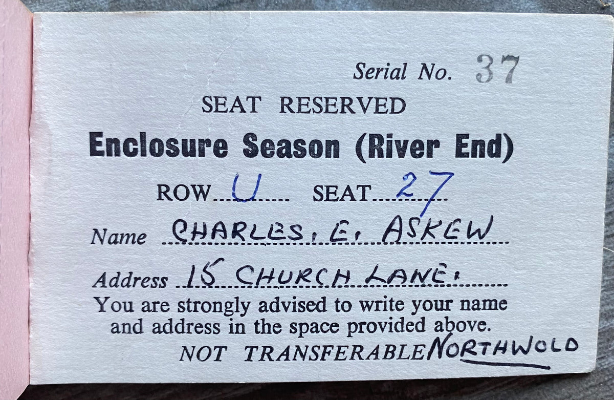 1972/73 NORWICH CITY ORIGINAL SEASON TICKET