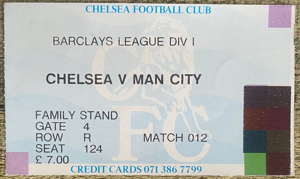 1991/92 ORIGINAL DIVISION ONE TICKET CHELSEA V MANCHESTER CITY