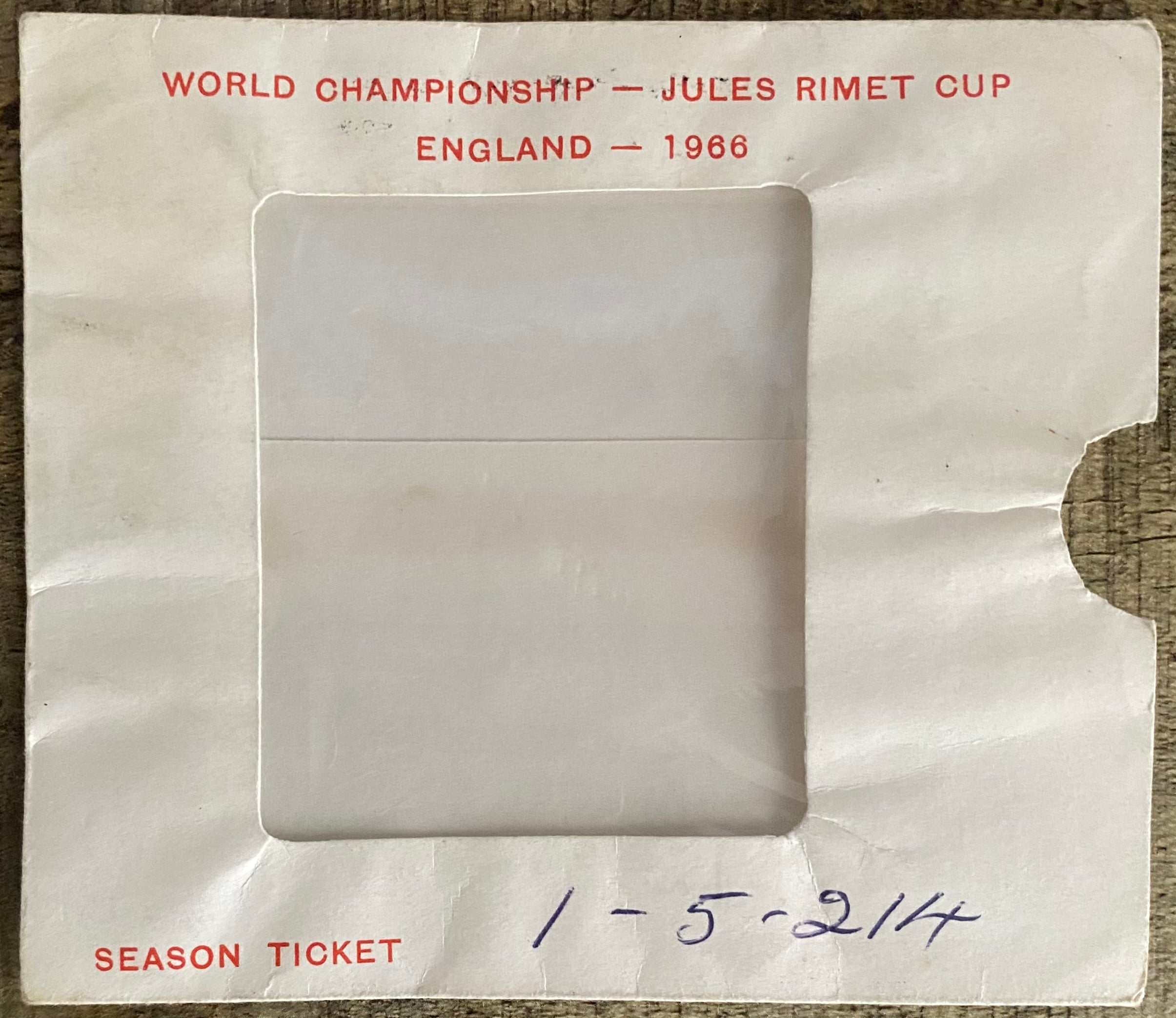 1966 WORLD CUP ORIGINAL OFFICIAL SEASON TICKET HOLDER WALLET