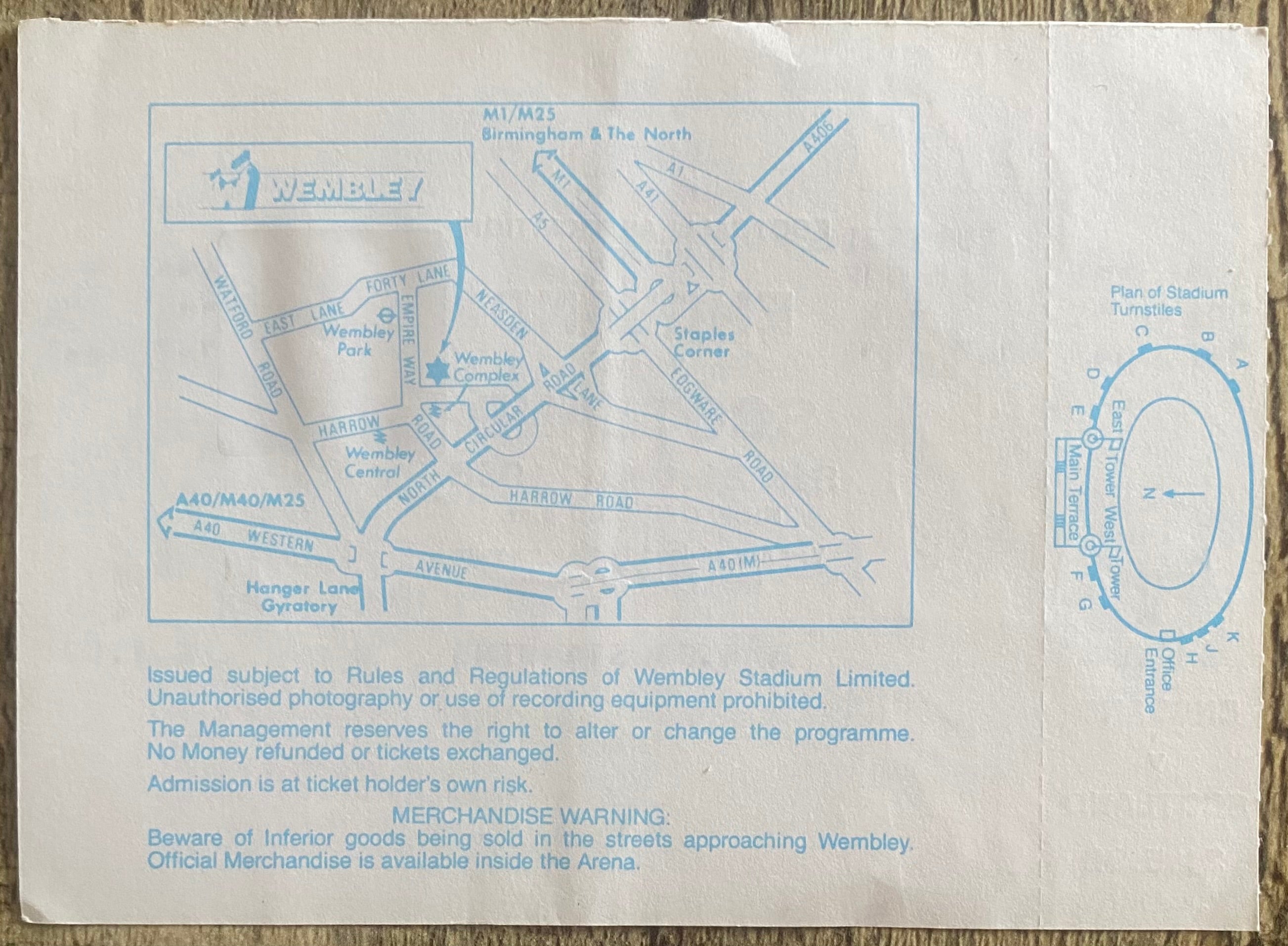 1988 ORIGINAL UNUSED ROUS CUP TICKET ENGLAND V SCOTLAND