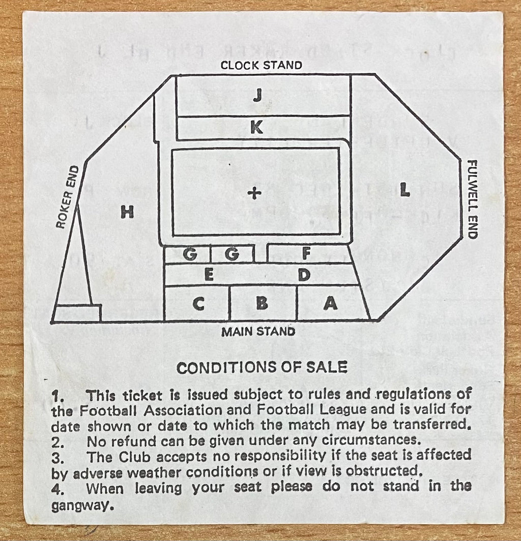 1983/84 ORIGINAL DIVISION 1 TICKET SUNDERLAND V LEICESTER CITY