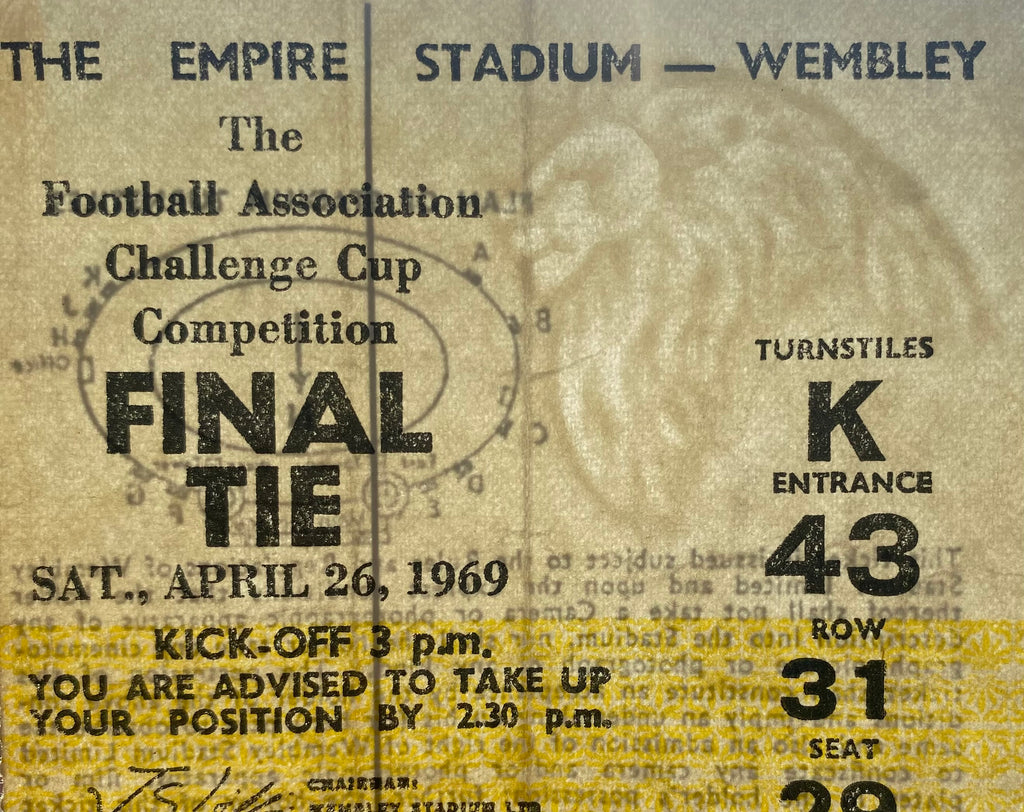 1969 ORIGINAL FA CUP FINAL TICKET LEICESTER CITY V MANCHESTER CITY