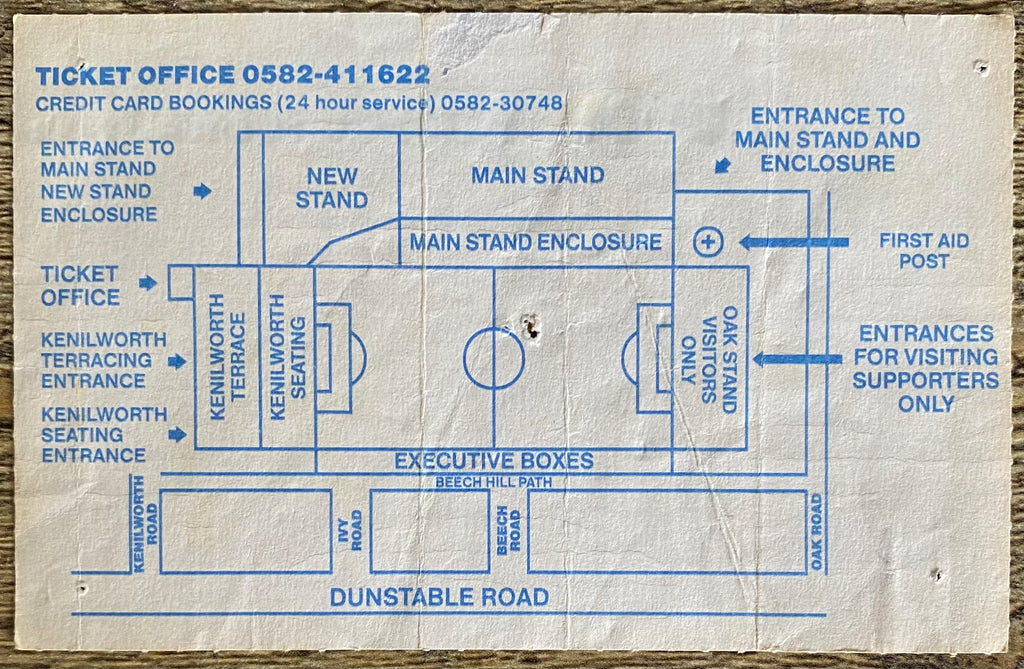 1991/92 ORIGINAL DIVISION 1 TICKET LUTON TOWN V NOTTS COUNTY