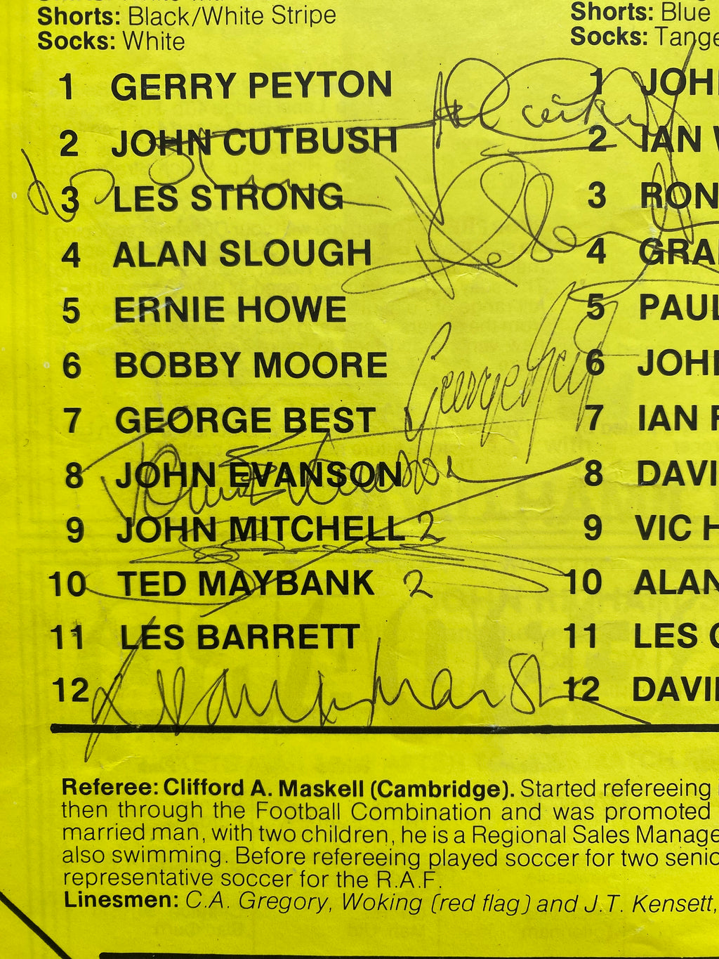 1976/77 ORIGINAL DIVISION 2 PROGRAMME FULHAM V OLDHAM ATHLETIC (SIGNED BY GEORGE BEST AND RODNEY MARSH)